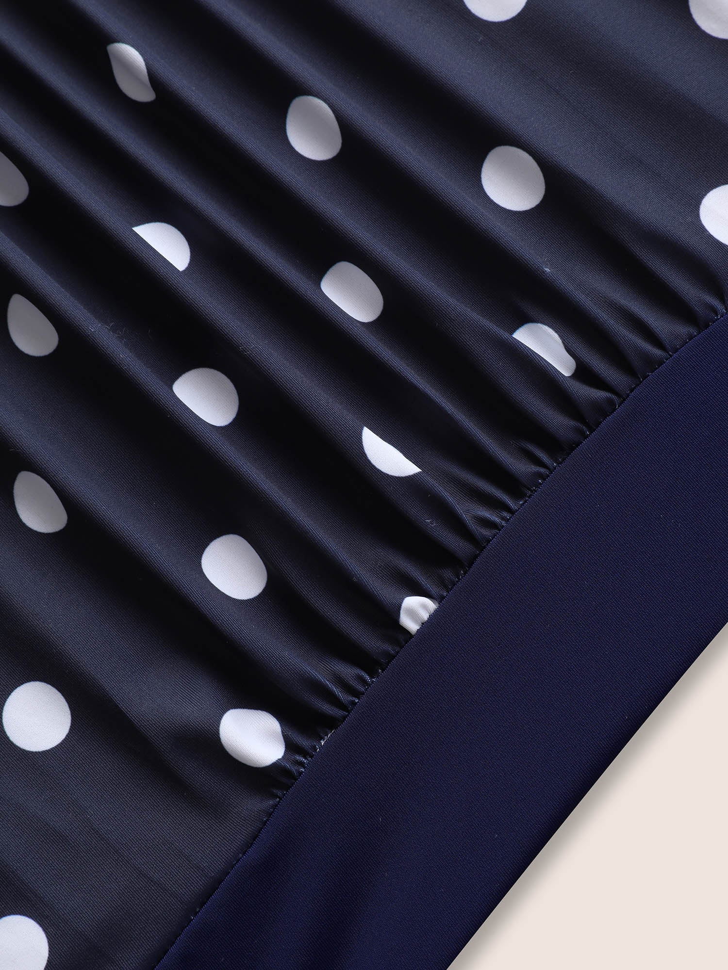 Polka Dot Patchwork Crossover One Piece Swimsuit - Image 6