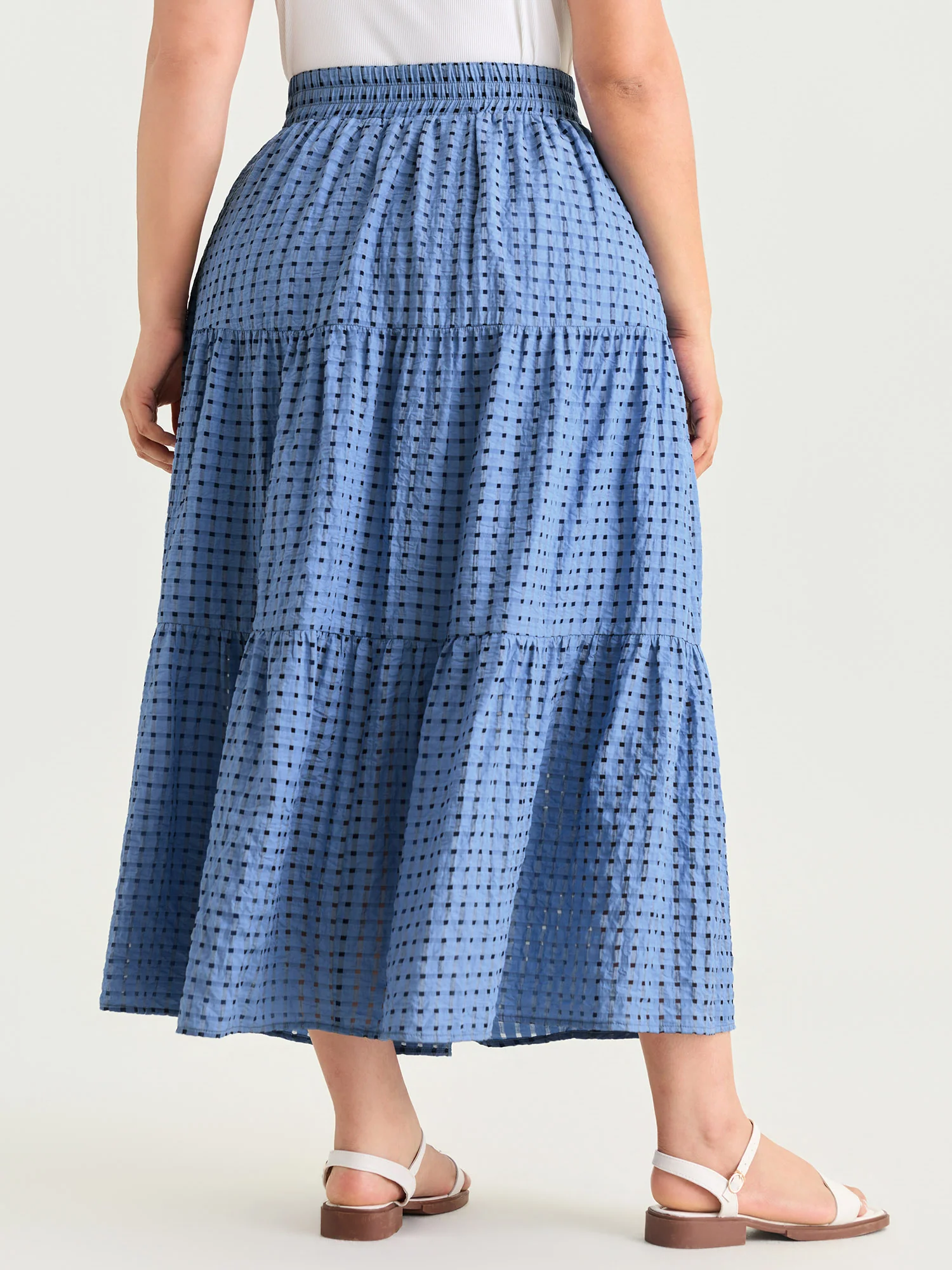 Polka Dot Pocket Flowy Maxi Skirt - Image 5