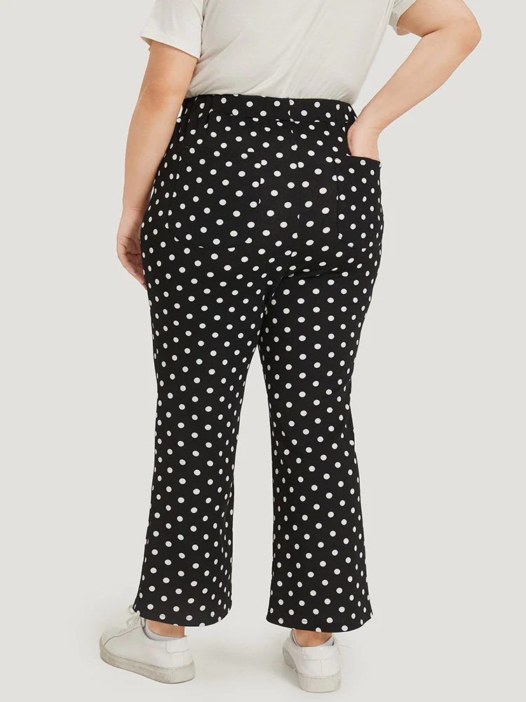 Polka Dot Print Pocket Ties Bootcut Sweatpants - Image 5