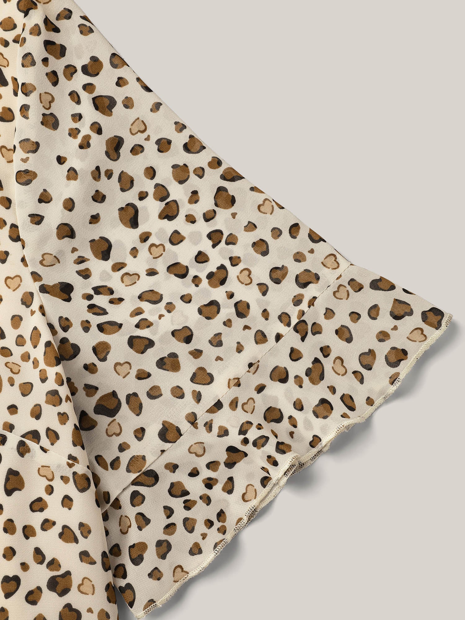 Polka Dot Print Ruffled V-Neck Layered Shirt - Image 7