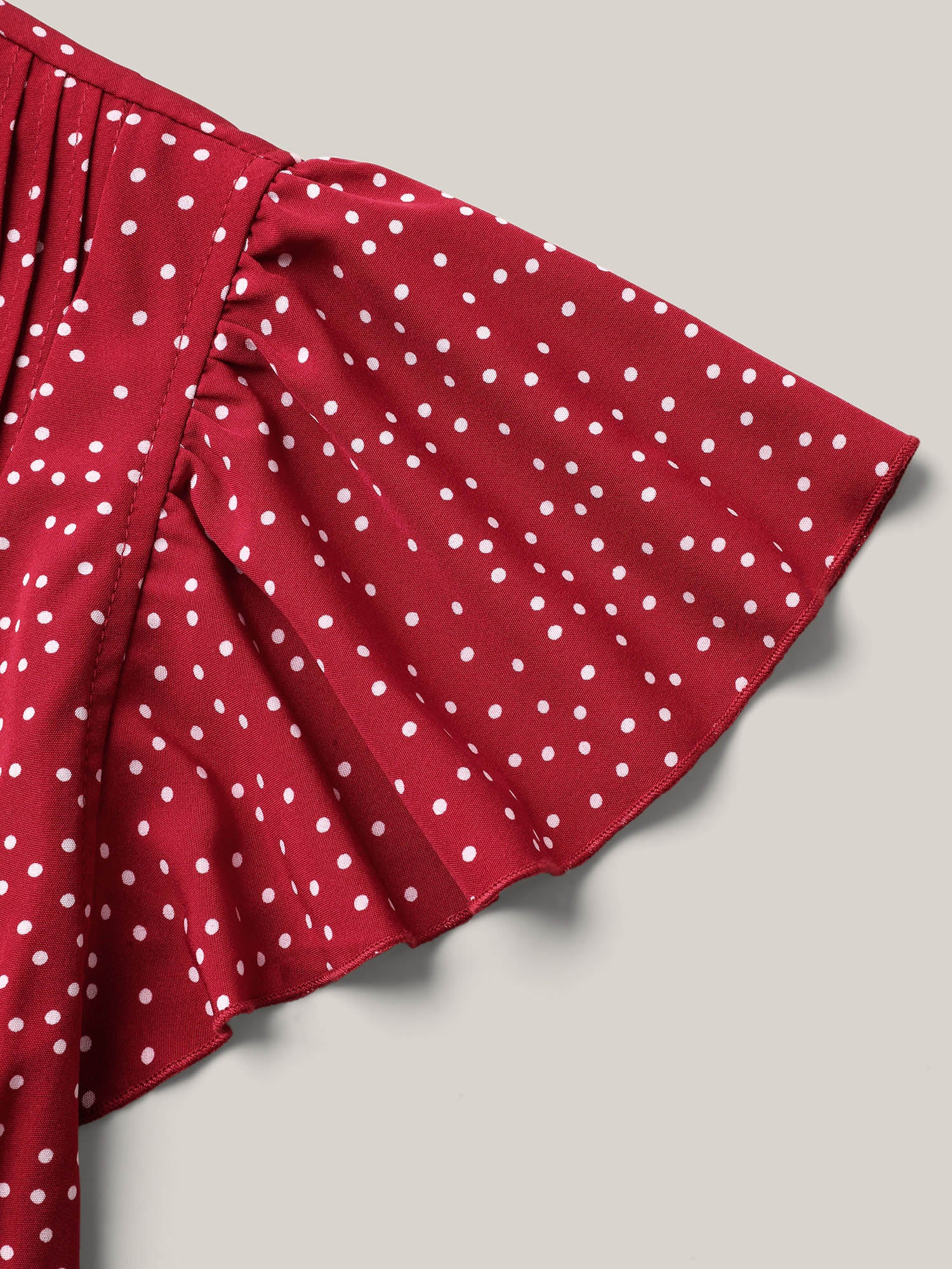 Polka Dot Print Toothpick Pleat Blouse - Image 6