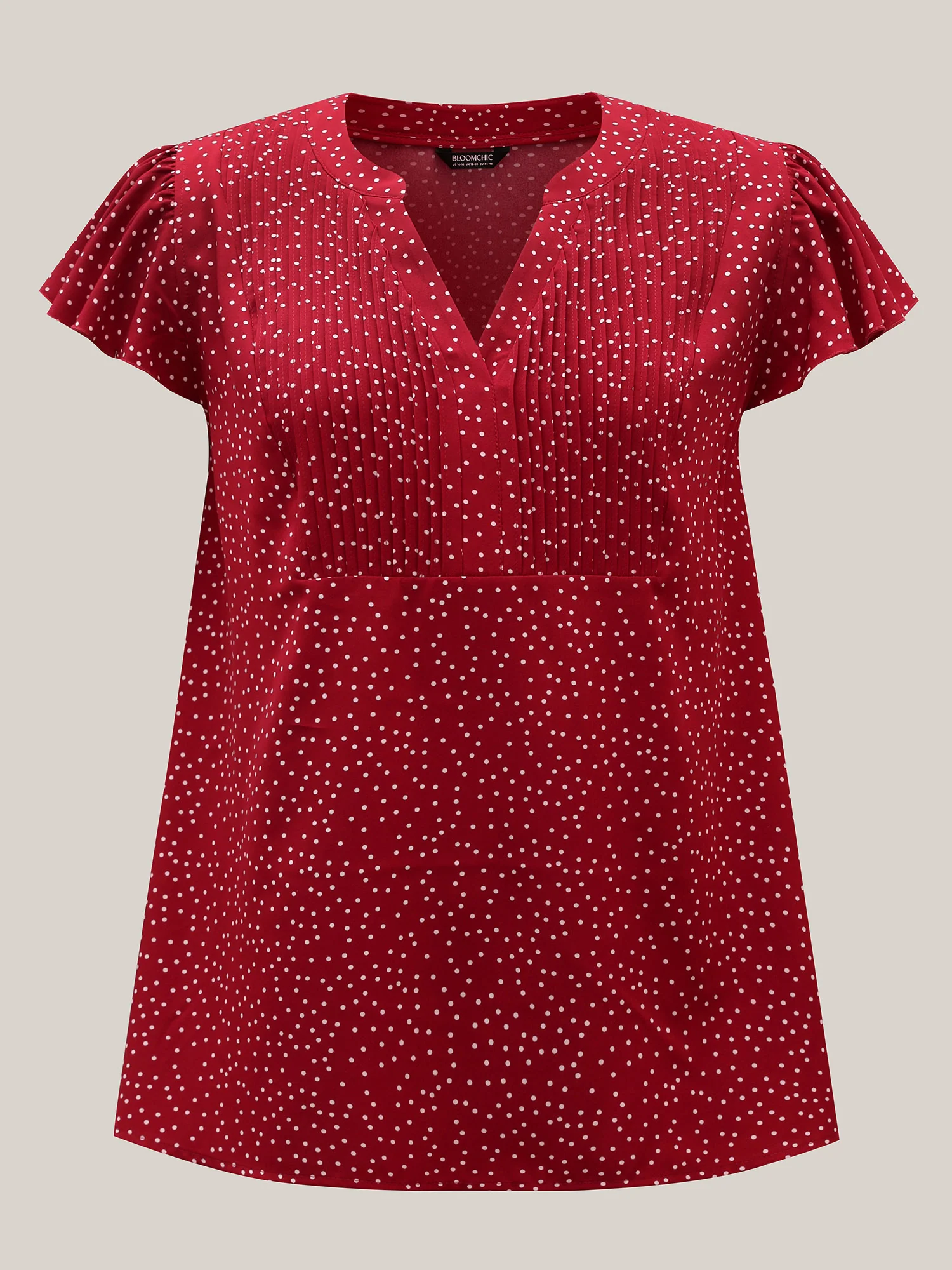 Polka Dot Print Toothpick Pleat Blouse - Image 8