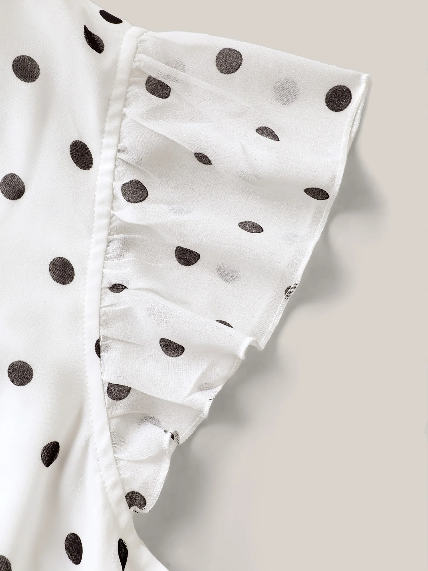 Polka Dot Ribbon Collar Blouse - Image 6