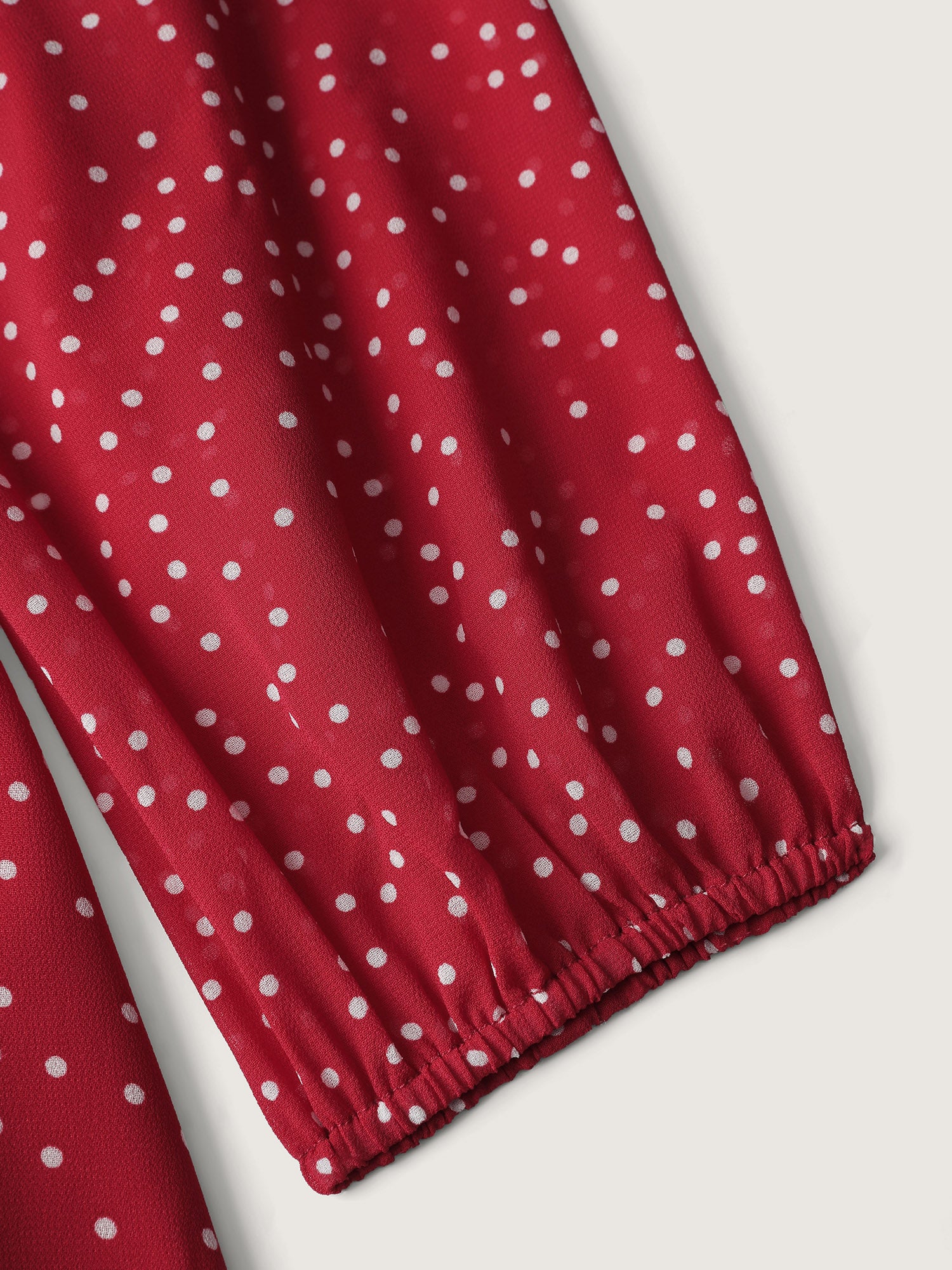 Polka Dot Ruffle Hem Wrap Dress - Image 5