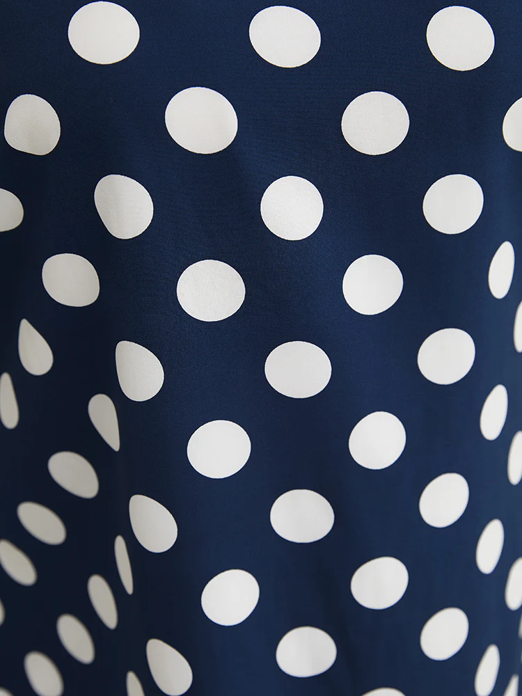 Polka Dot Ruffle Tiered Sleeve Blouse - Image 10