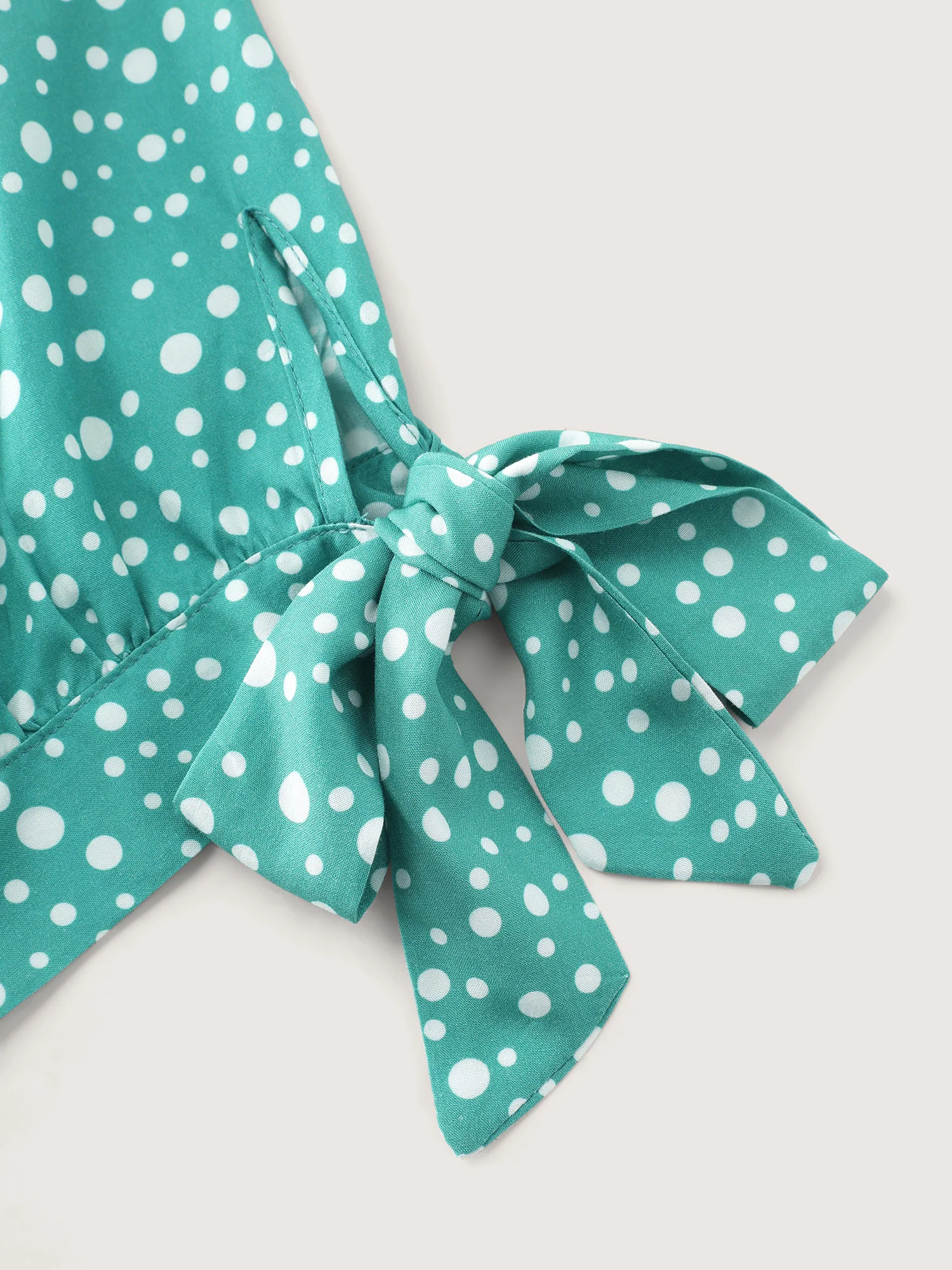 Polka Dot Sleeve Ties Midi Dress - Image 7
