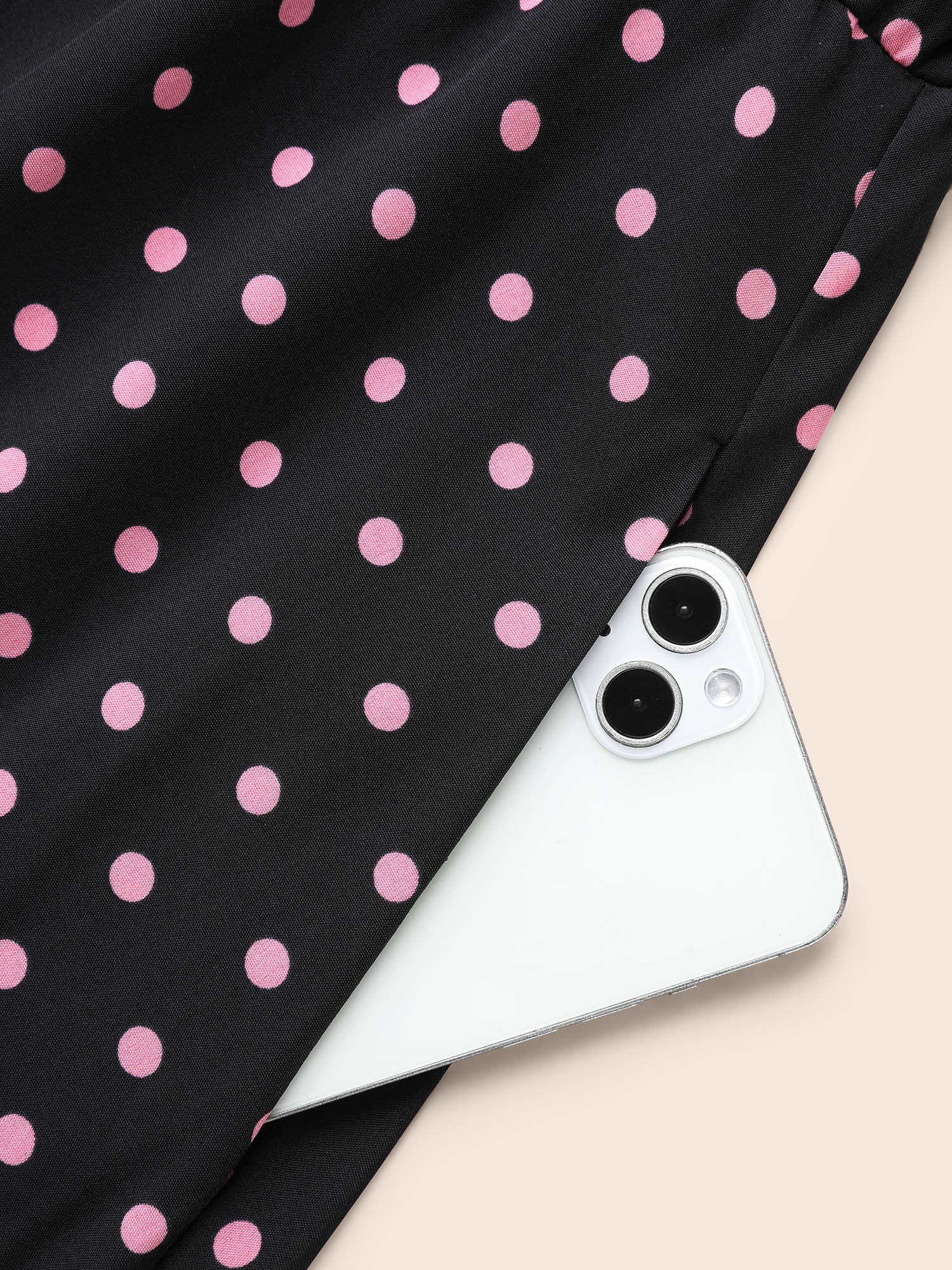 Polka Dot Suit Collar Belted Dress - Image 6
