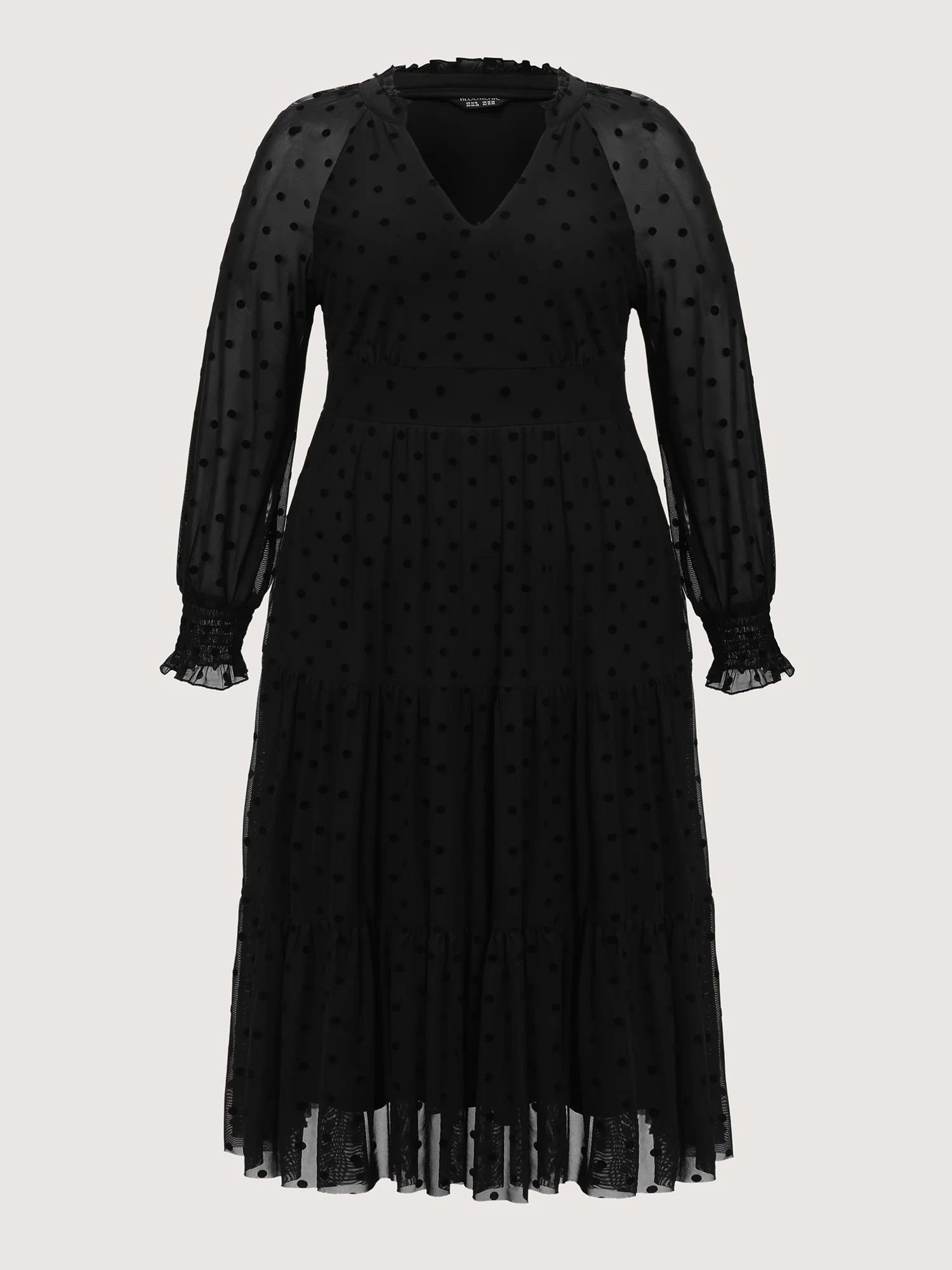 Polka Dot Tulle Sheer Midi Dress - Image 7