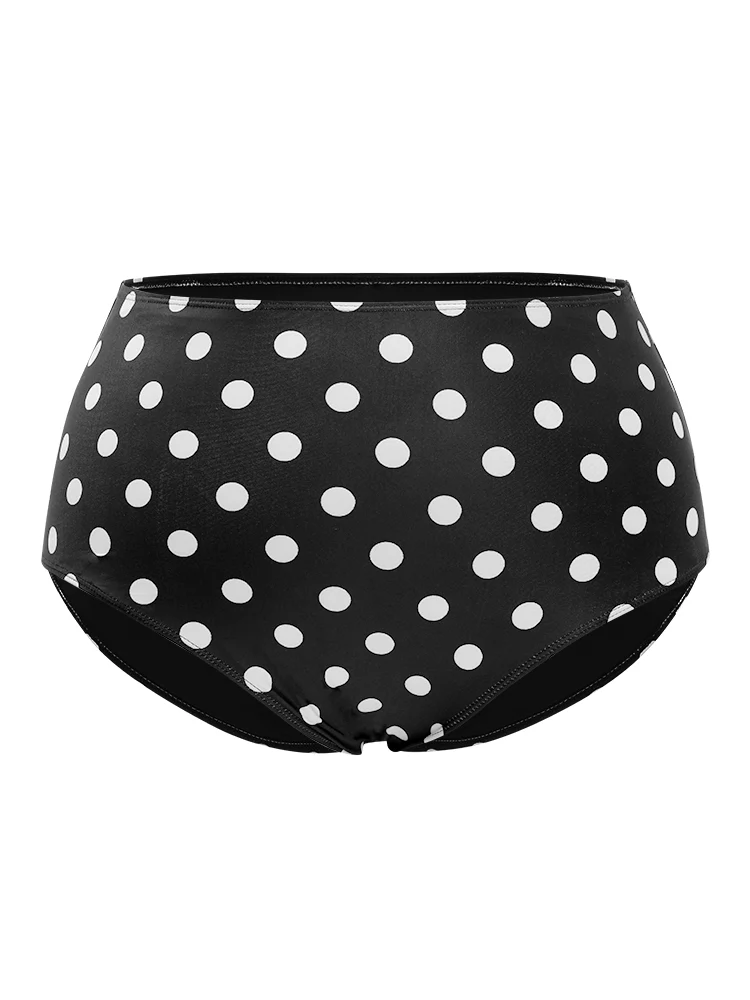 Polka Dot Twist Front Adjustable Straps Swim Dress - Image 14