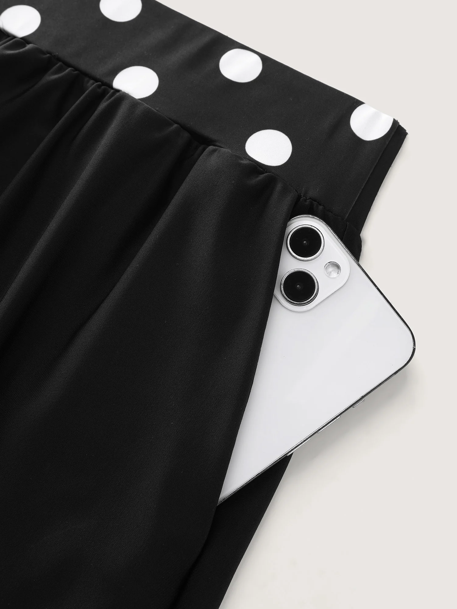 Polka Dot Waist Pocket Swim Shorts - Image 4