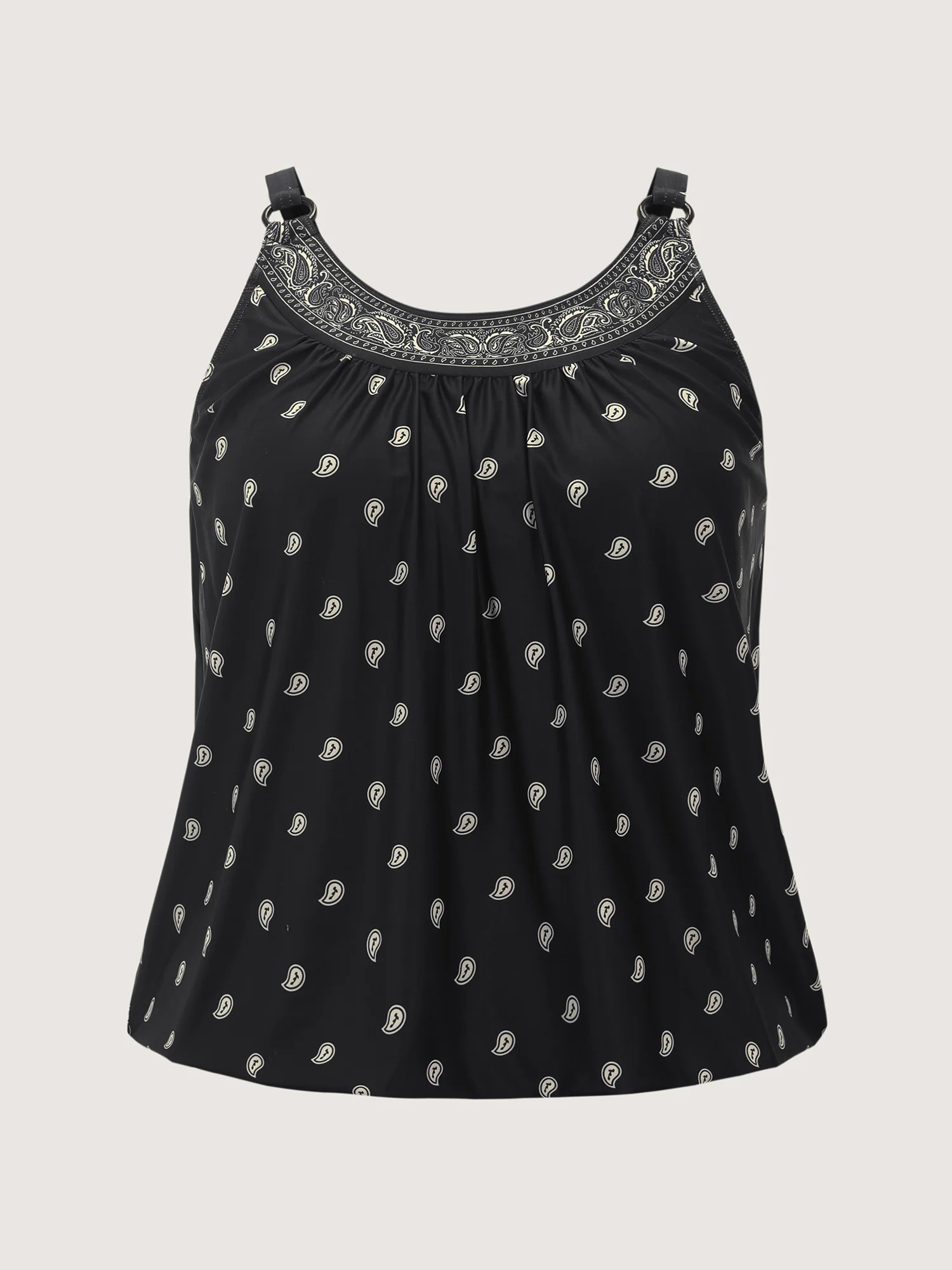 Paisley Print Adjustable Bust Support Swim Top - Image 7