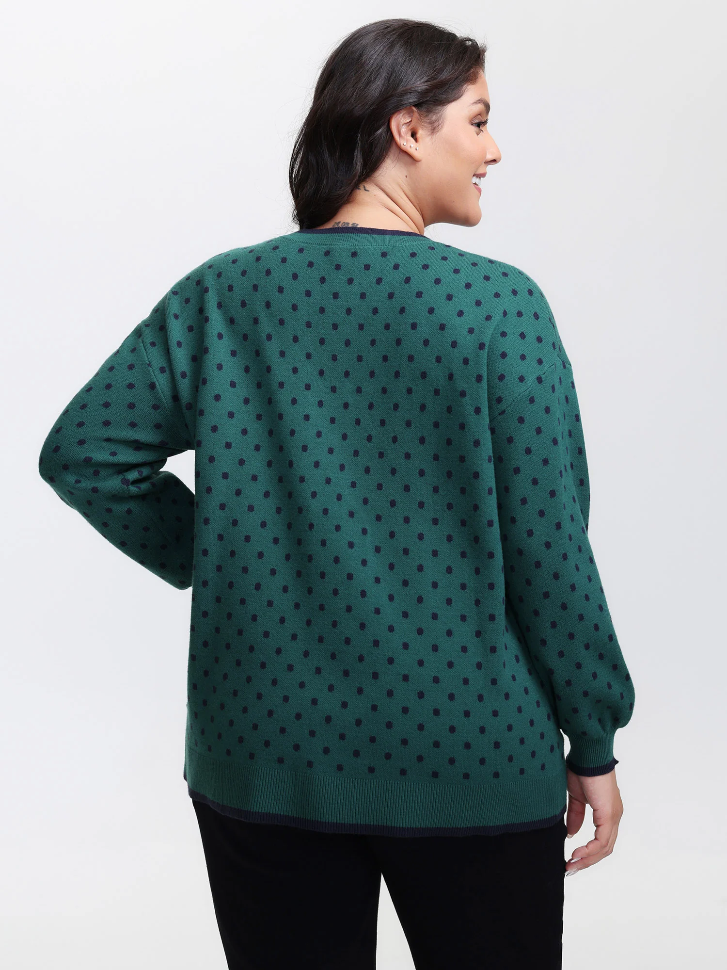 Polka Dots Balloon Sleeve Pullover - Image 4