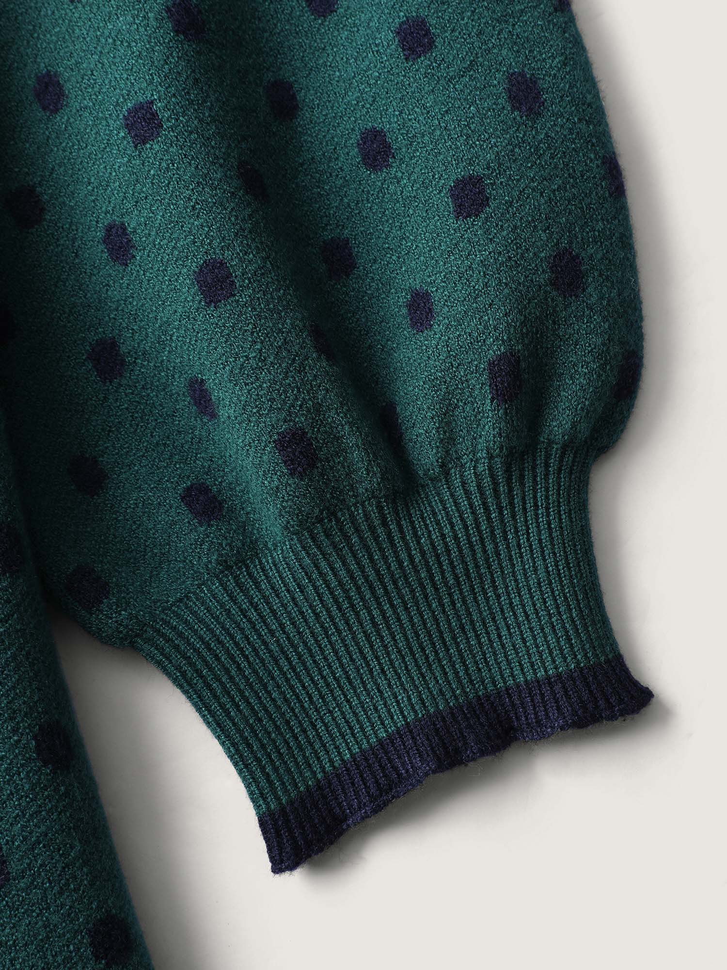 Polka Dots Balloon Sleeve Pullover - Image 5