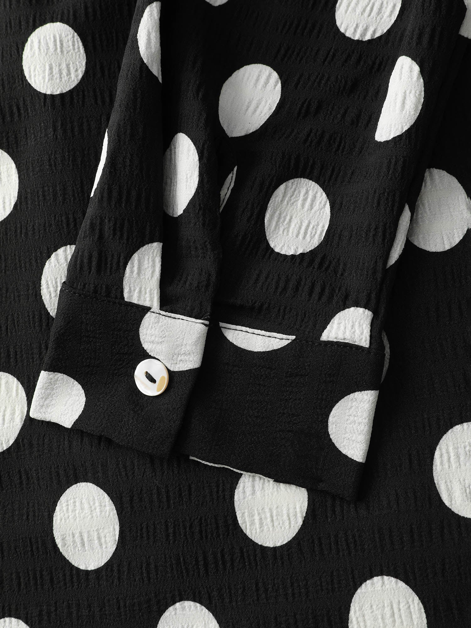 Polka Dots Crossover Pleated Waist Midi Dress - Image 6