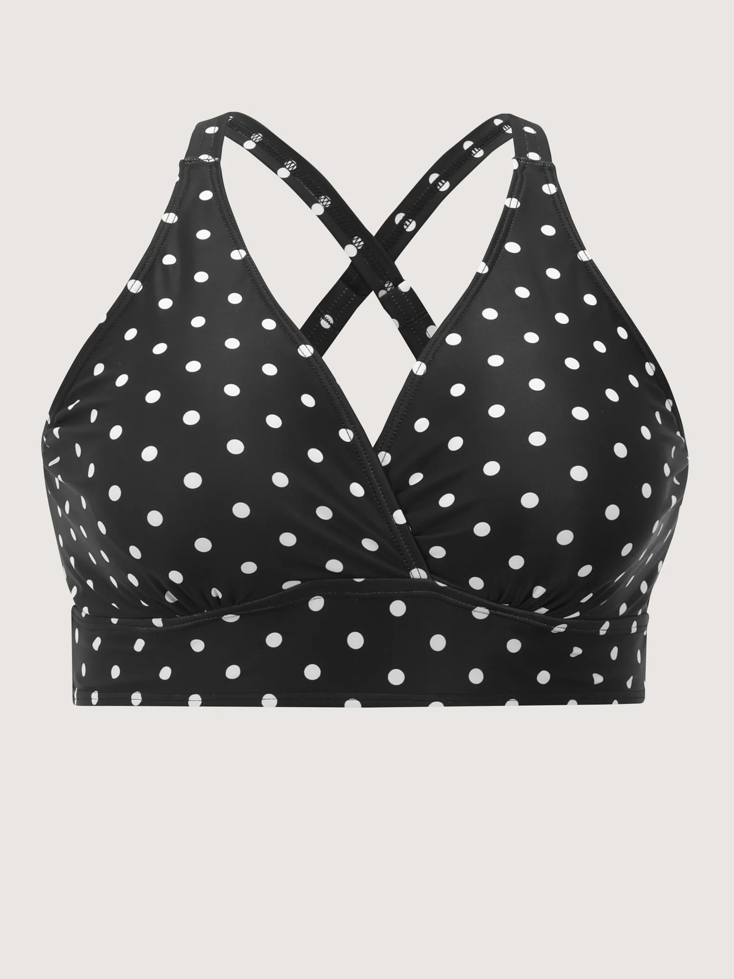 Polka Dots Deep V-Neck Bikini Top - Image 7