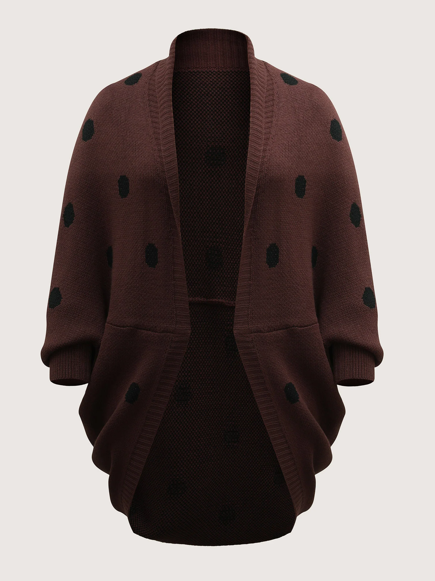 Polka Dots Dolman Sleeve Knit Cardigan - Image 7