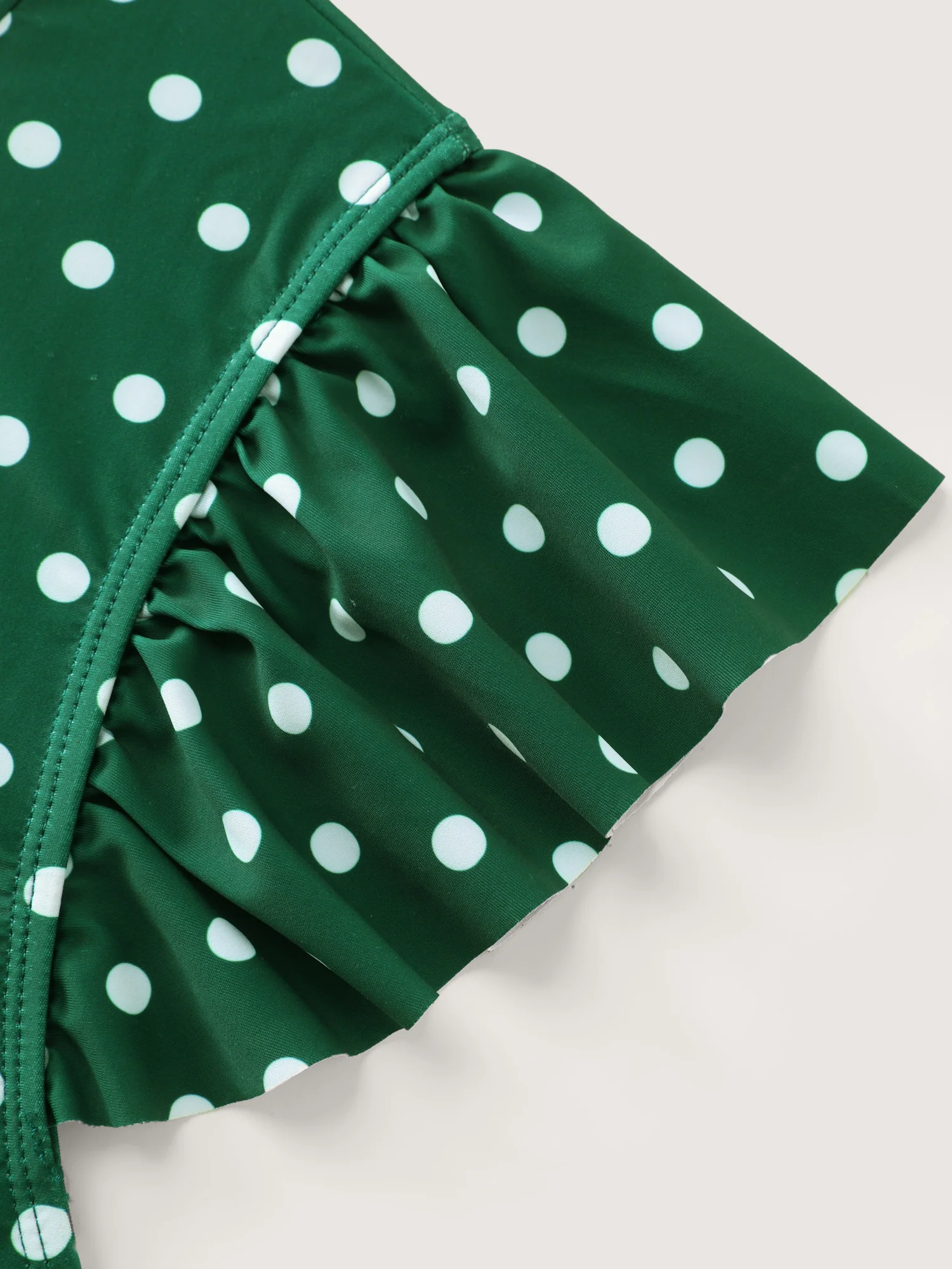 Polka Dots Flutter Sleeve One-Piece Swimsuit - Image 6