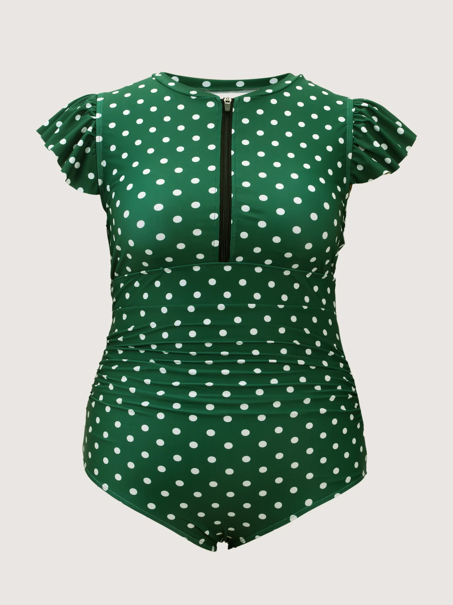 Polka Dots Flutter Sleeve One-Piece Swimsuit - Image 8