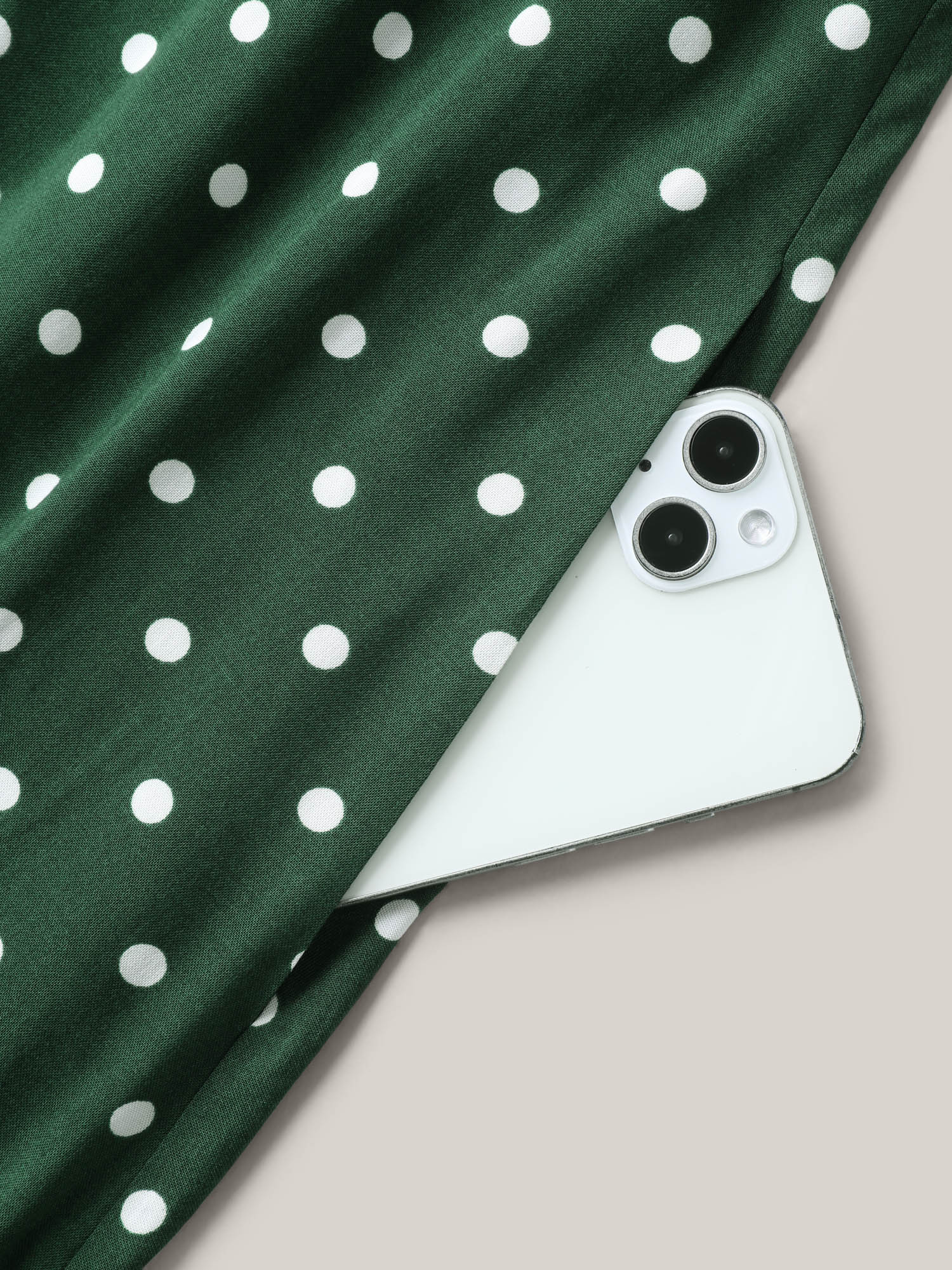 Polka Dots Halter Neck Belted Midi Dress - Image 7