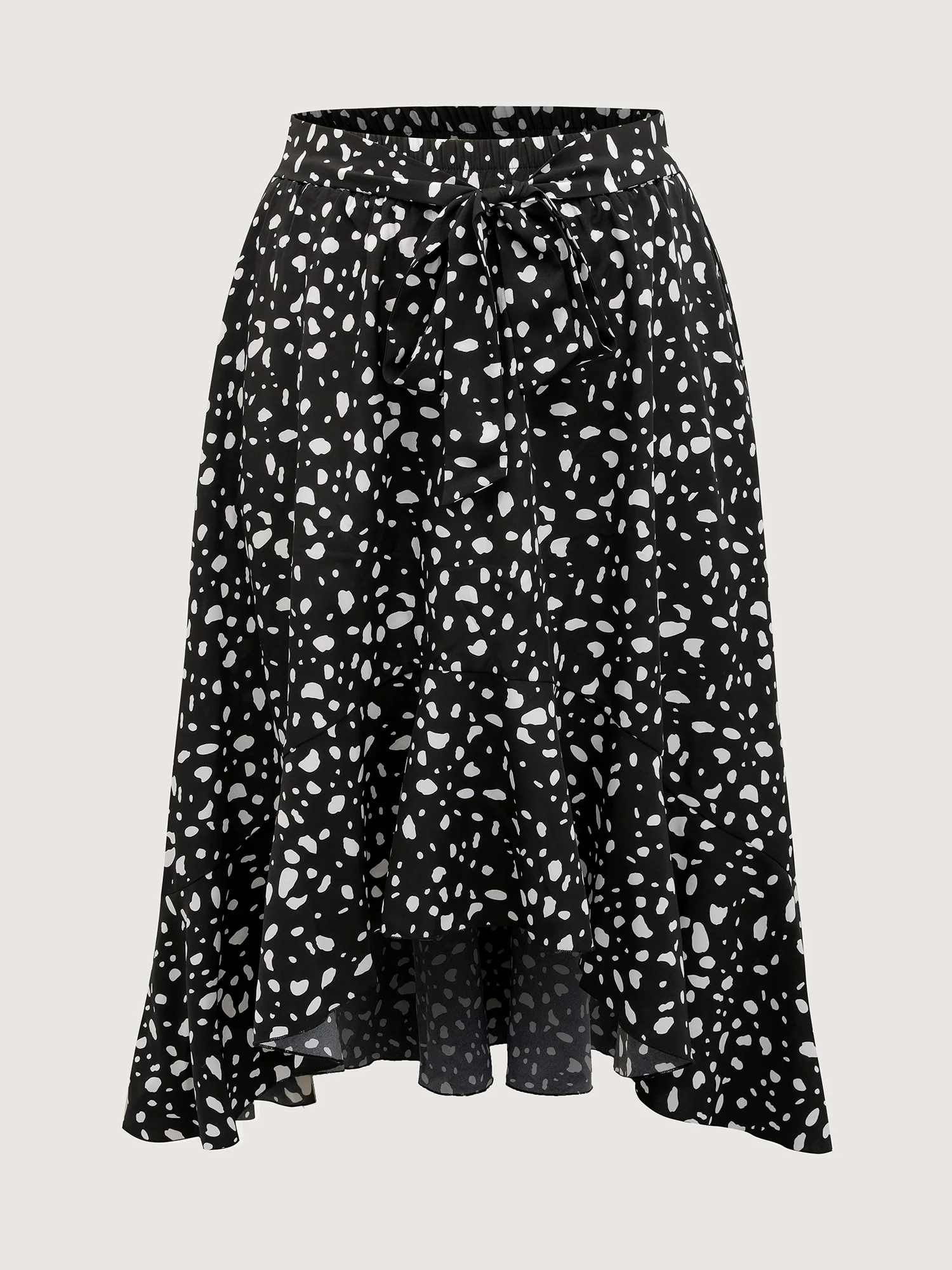 Polka Dots High Low Hem Midi Skirt - Image 9