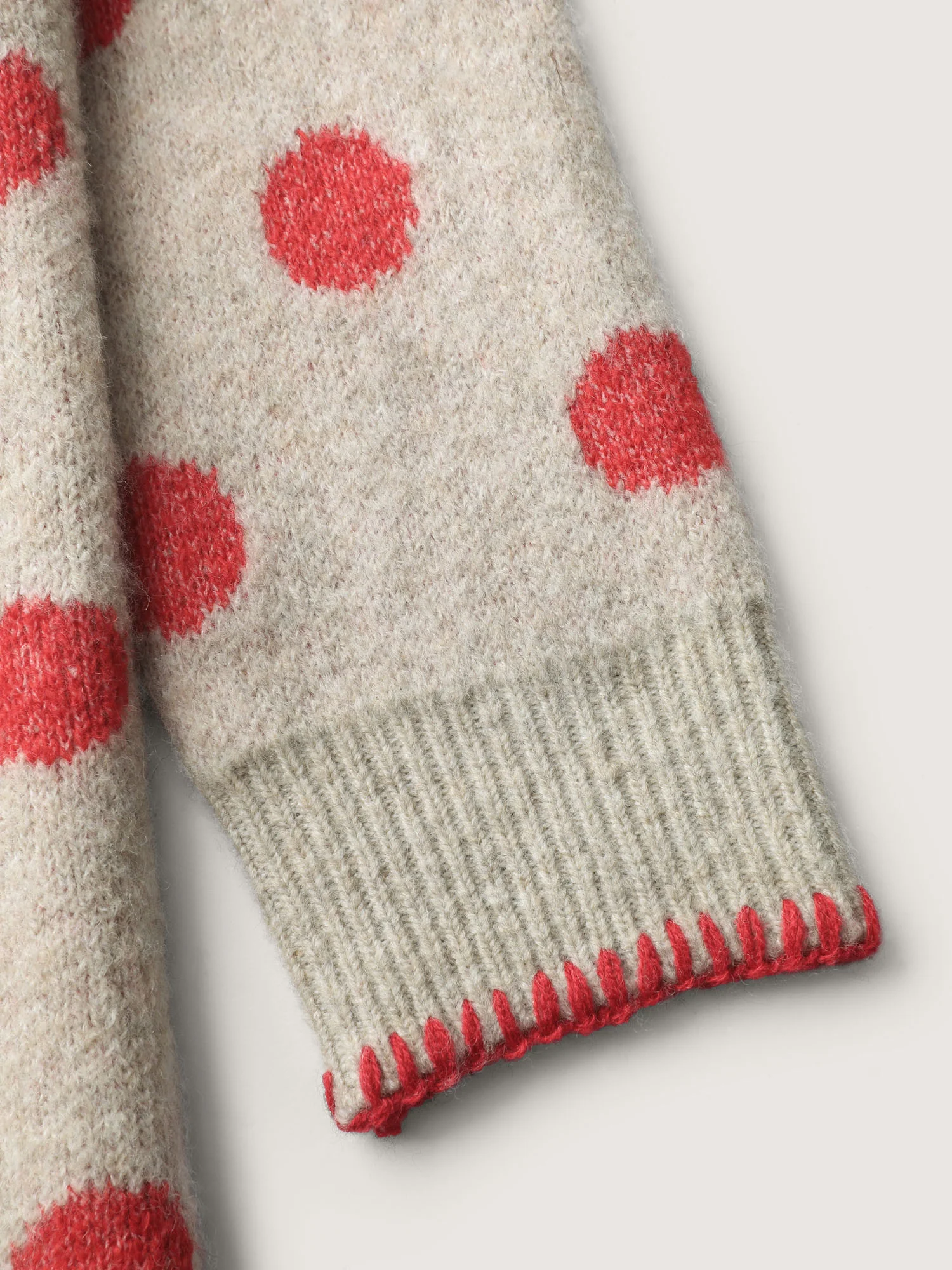 Polka Dots Jacquard Buttons Knit Cardigan - Image 8