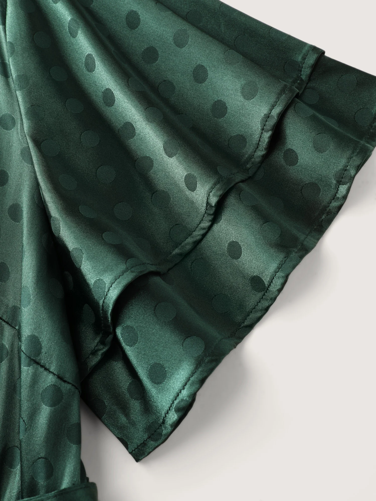 Polka Dots Jacquard Layered Ruffled Sleeve Midi Dress - Image 5