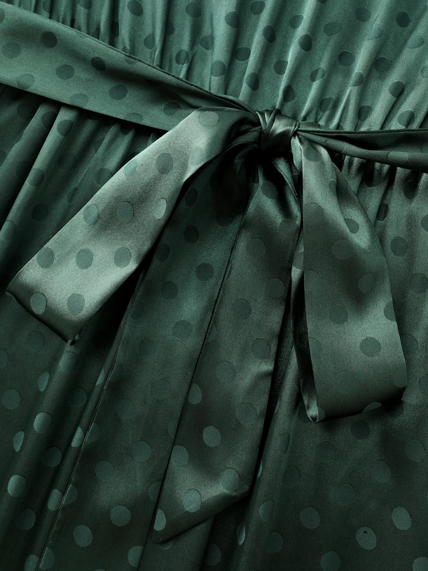 Polka Dots Jacquard Layered Ruffled Sleeve Midi Dress - Image 6