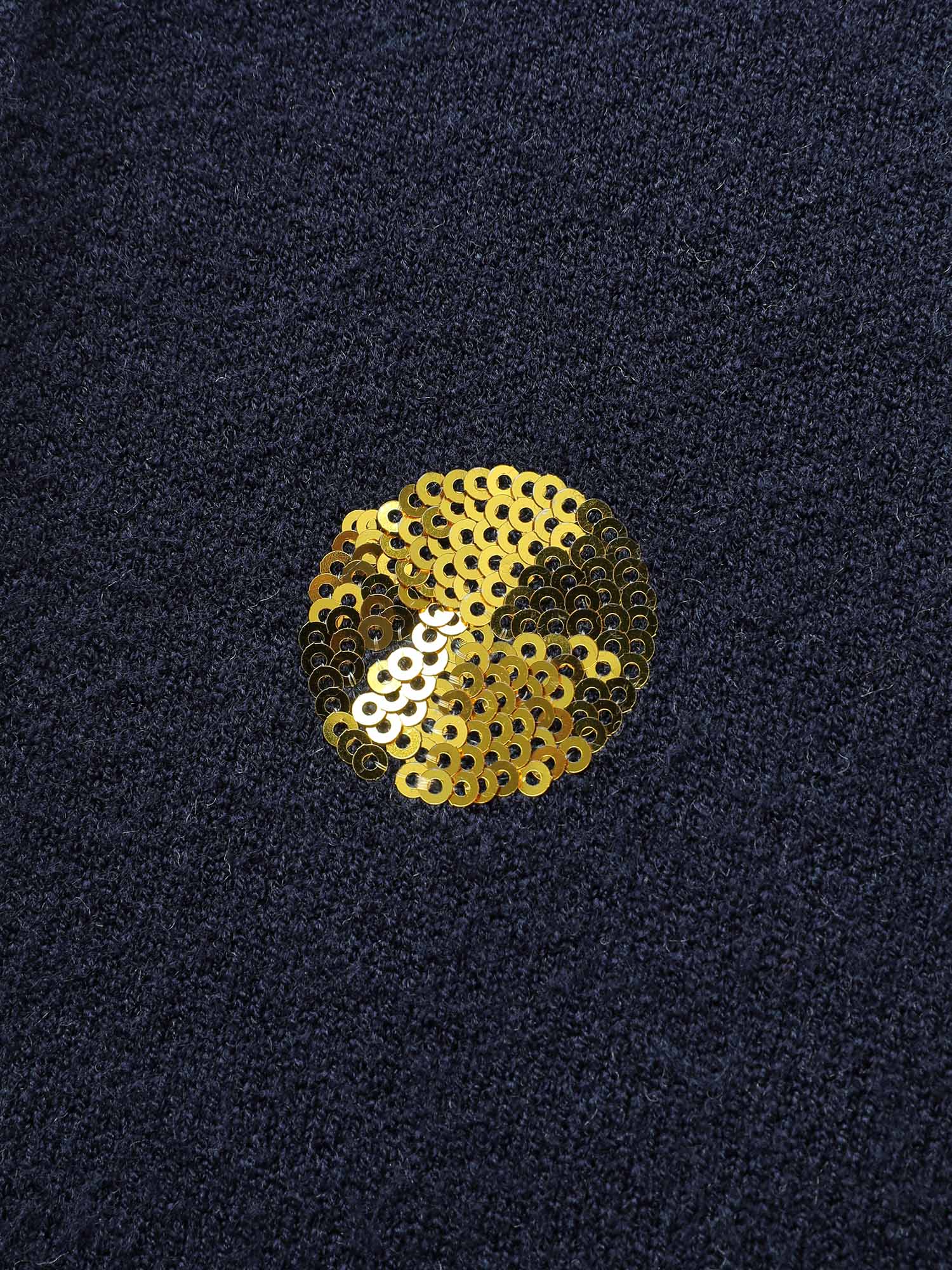 Polka Dots Jacquard Sequin Embroidery Pullover - Image 5