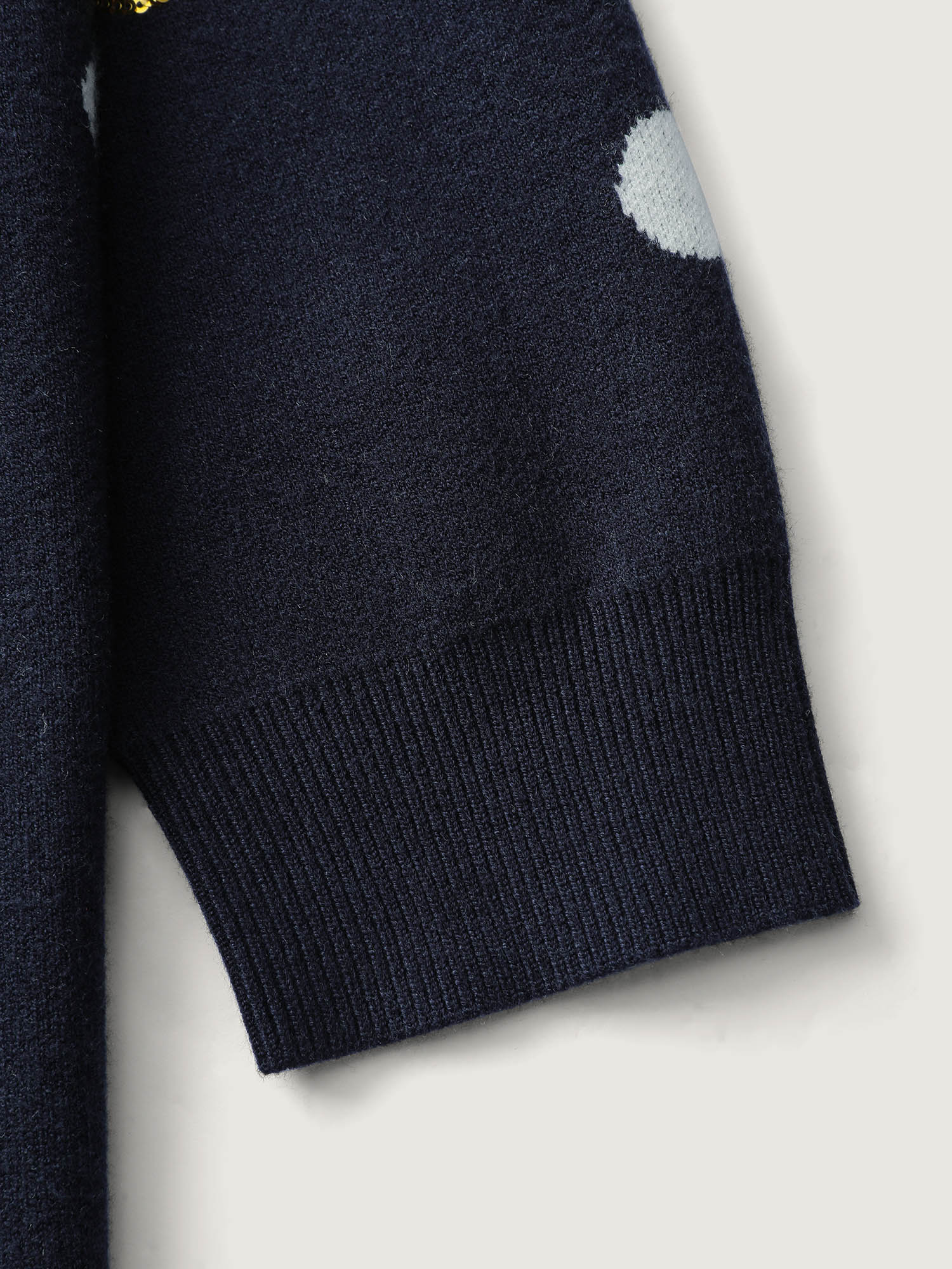Polka Dots Jacquard Sequin Embroidery Pullover - Image 6