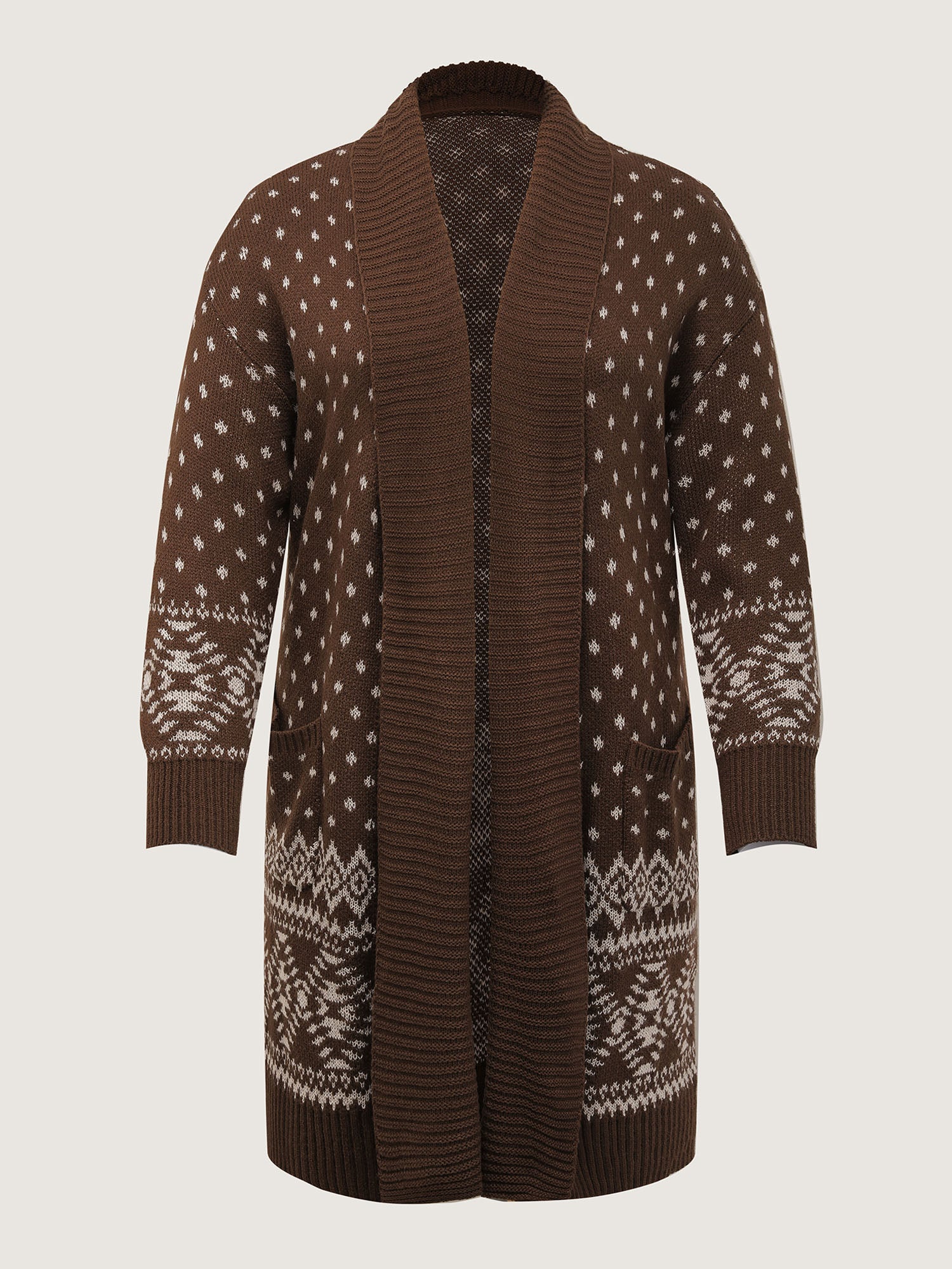 Polka Dots Kimono Collar Knit Cardigan - Image 7