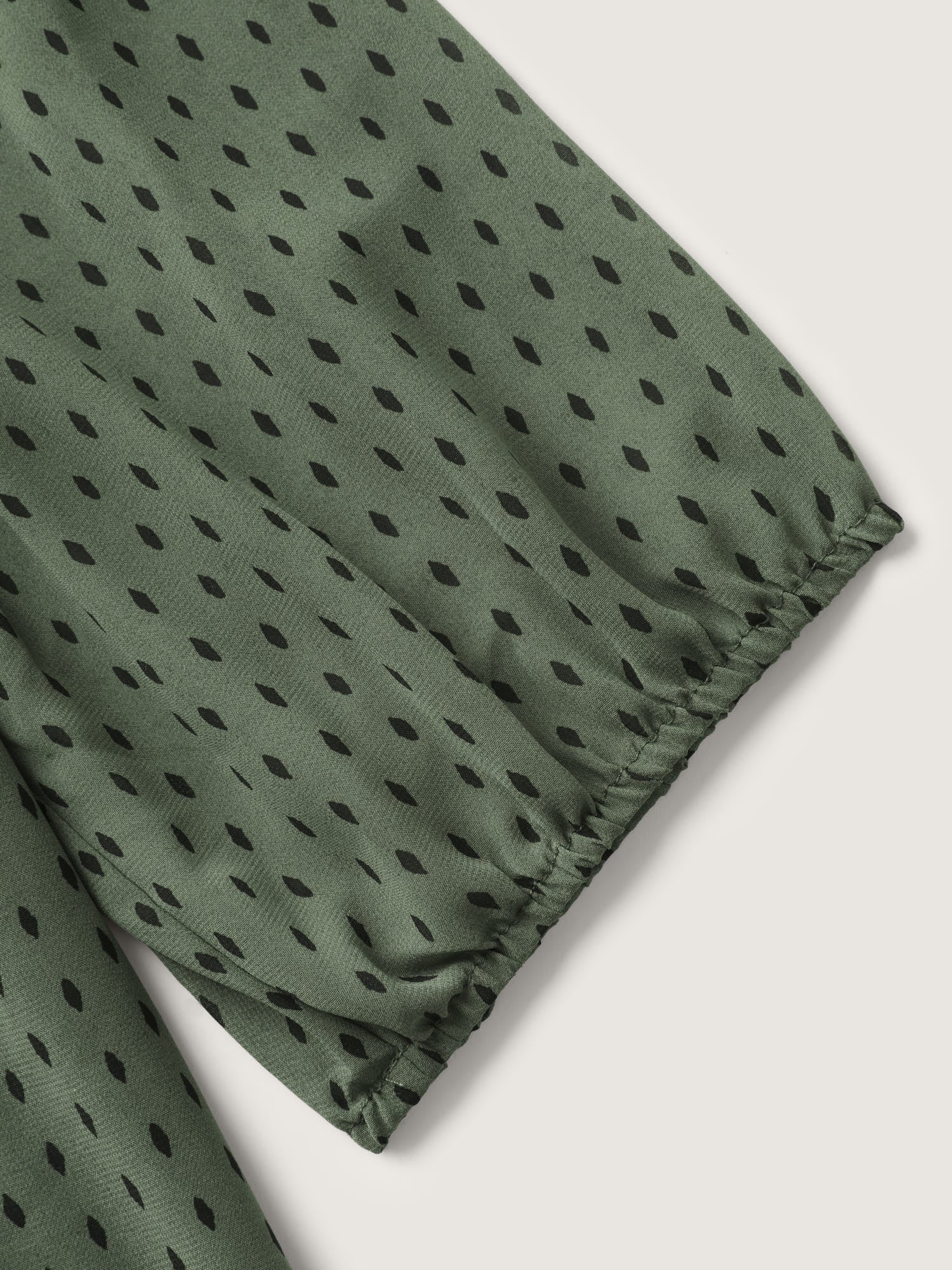 Polka Dots Pin Tuck Button Detail Blouse - Image 6