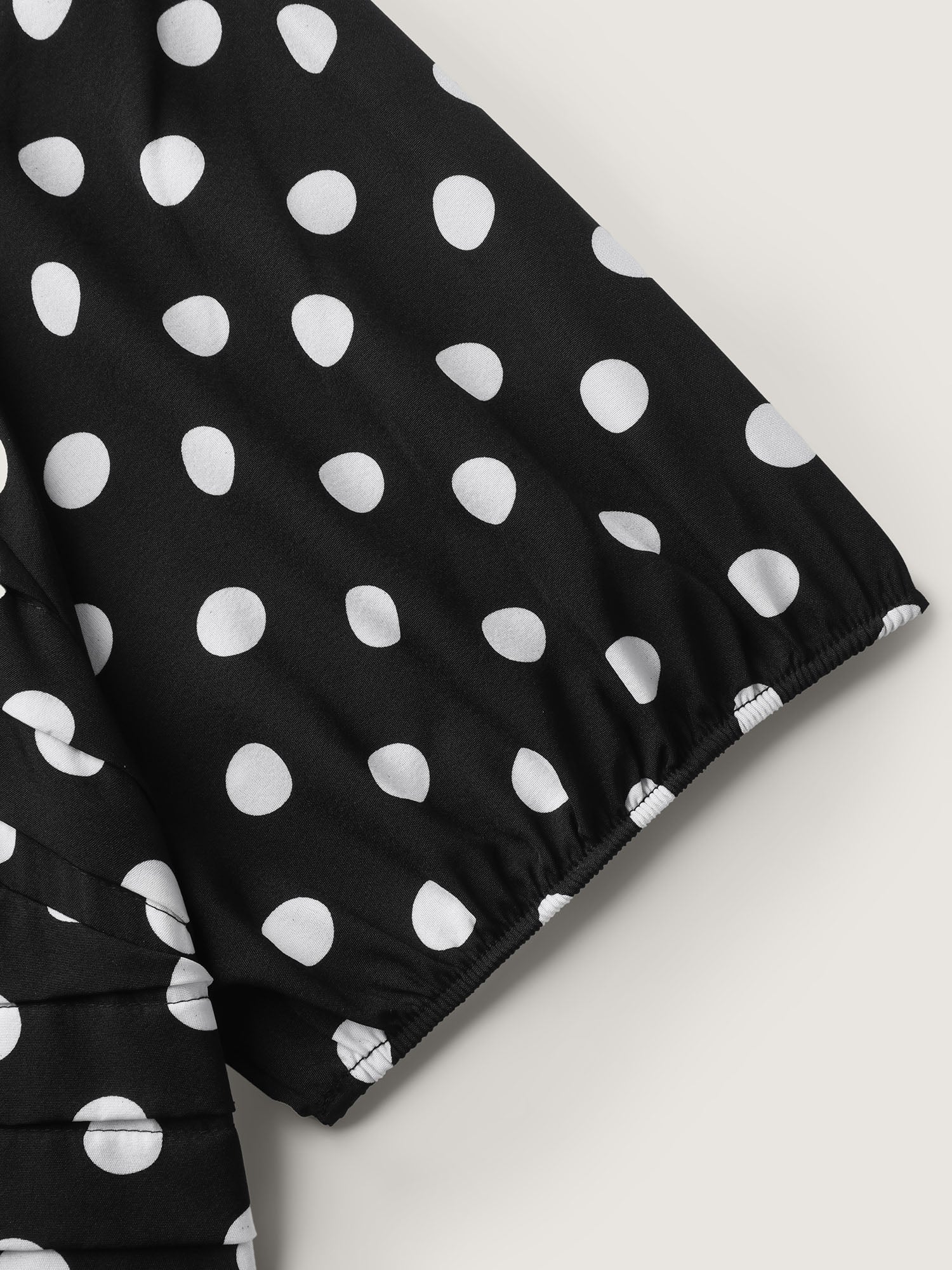 Polka Dots Pleated Bodice Midi Dress - Image 6