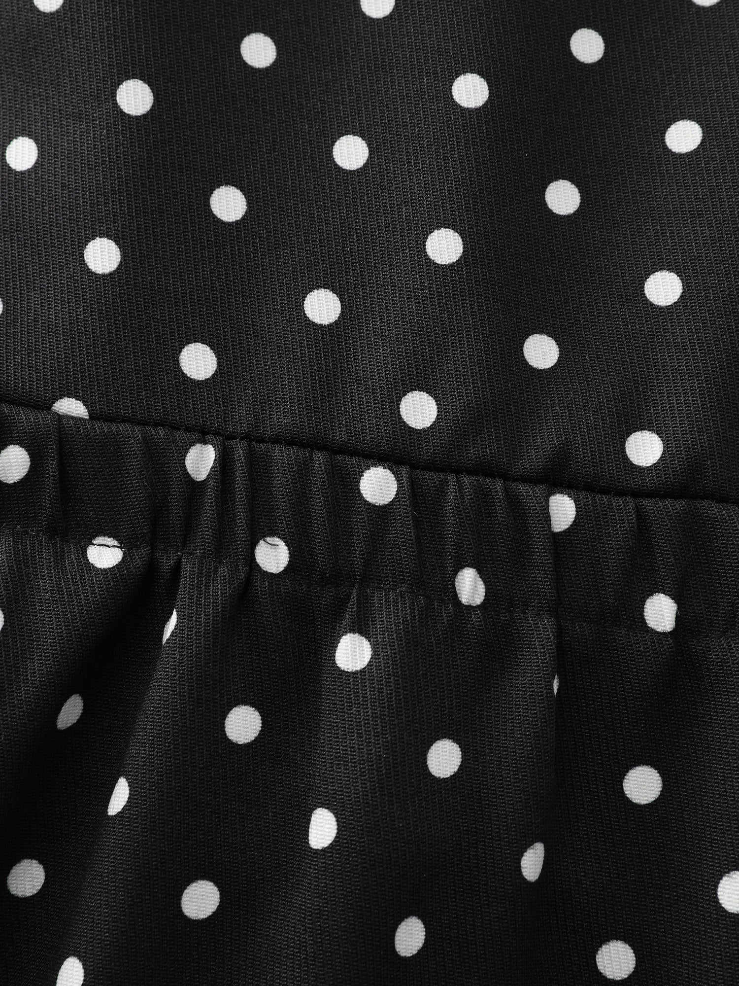 Polka Dots Print Adjustable Overall Midi Dress - Image 6