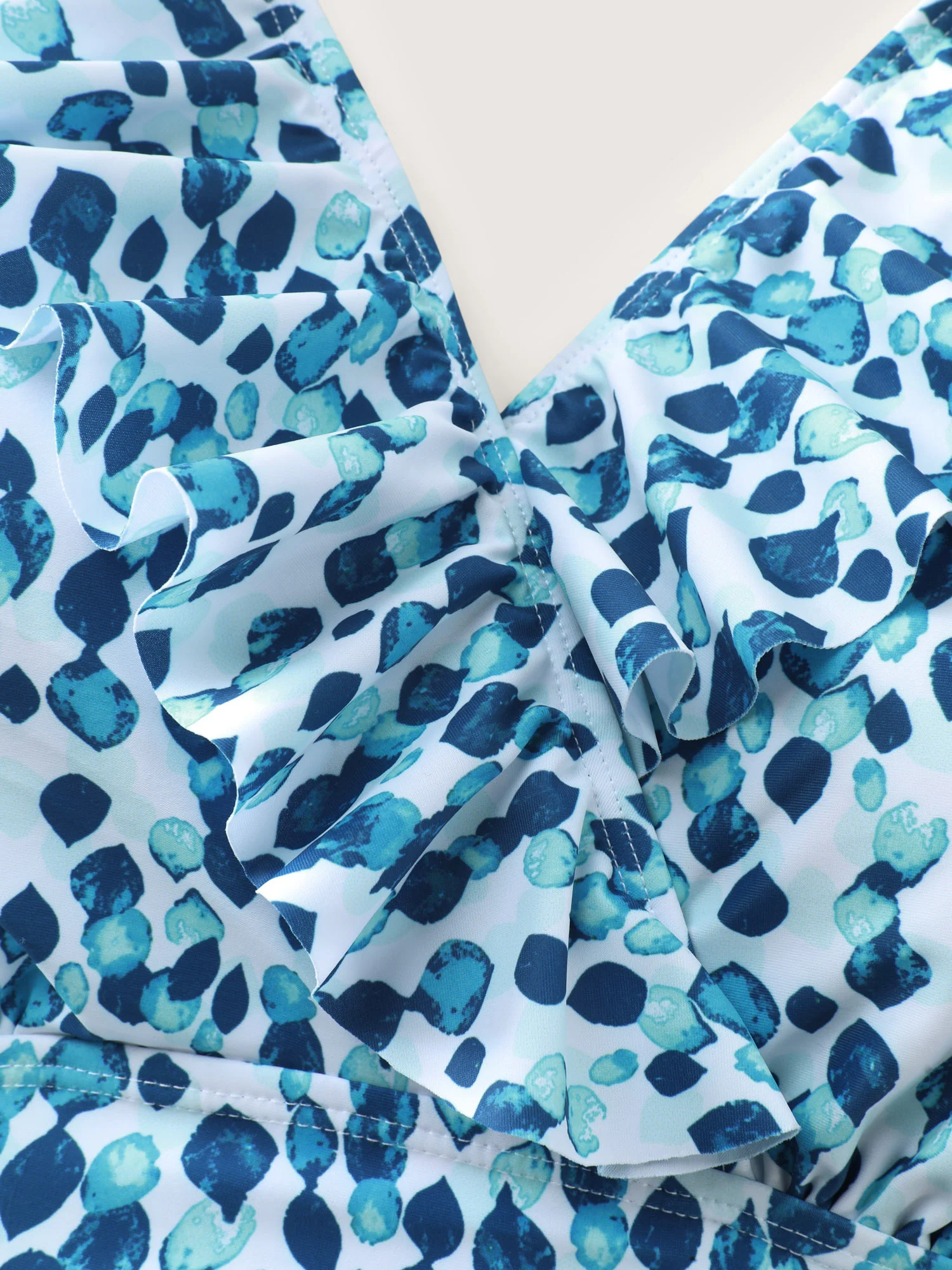 Polka Dots Print Pockets Swim Dress - Image 9