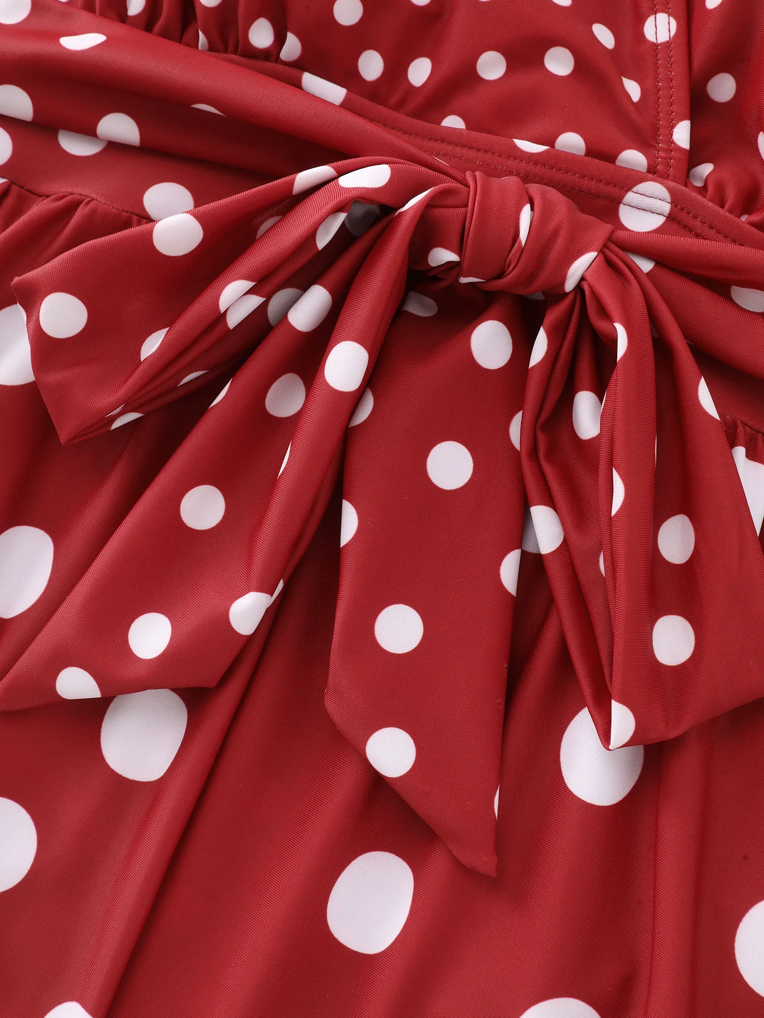 Polka Dots Print Pockets Swim Romper - Image 8