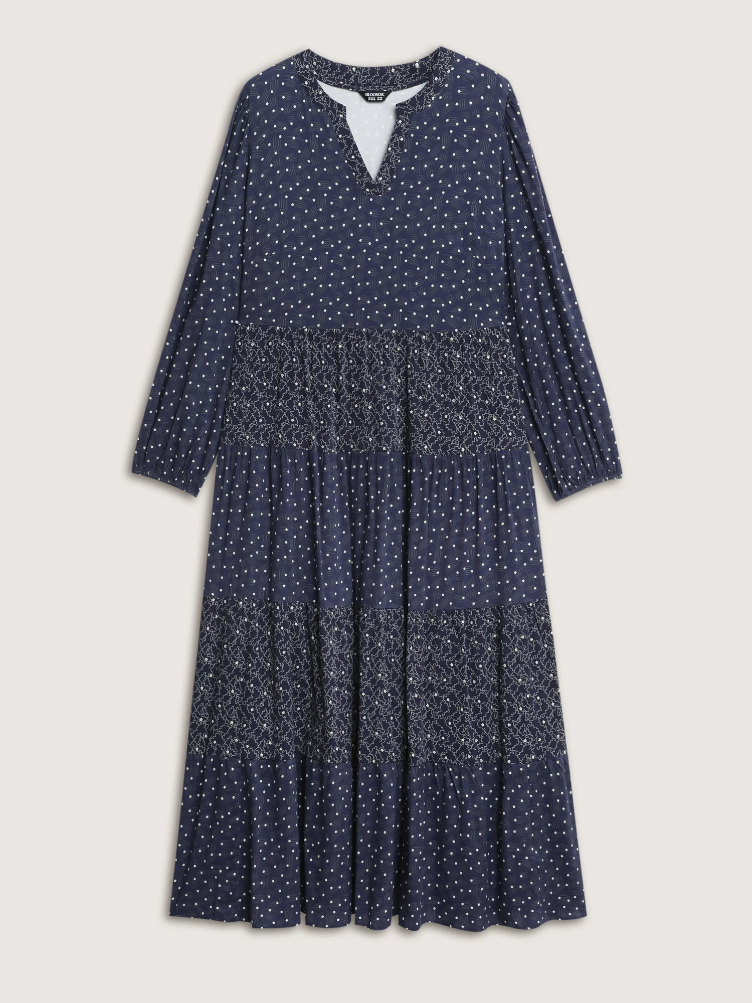 Polka Dots Print Tiered Flowy Maxi Dress - Image 7