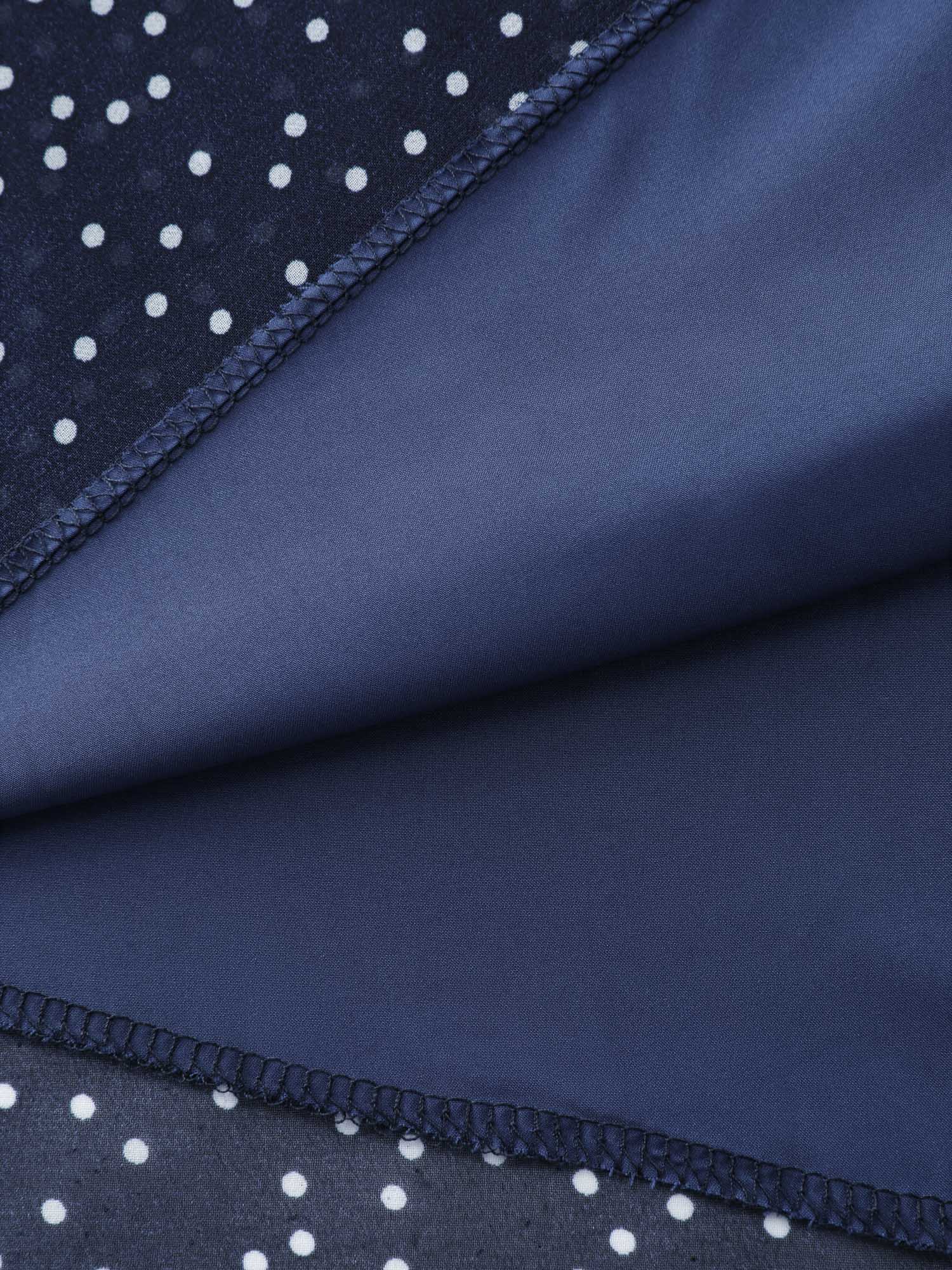 Polka Dots Ruffled Neckline Sheer Maxi Dress - Image 6