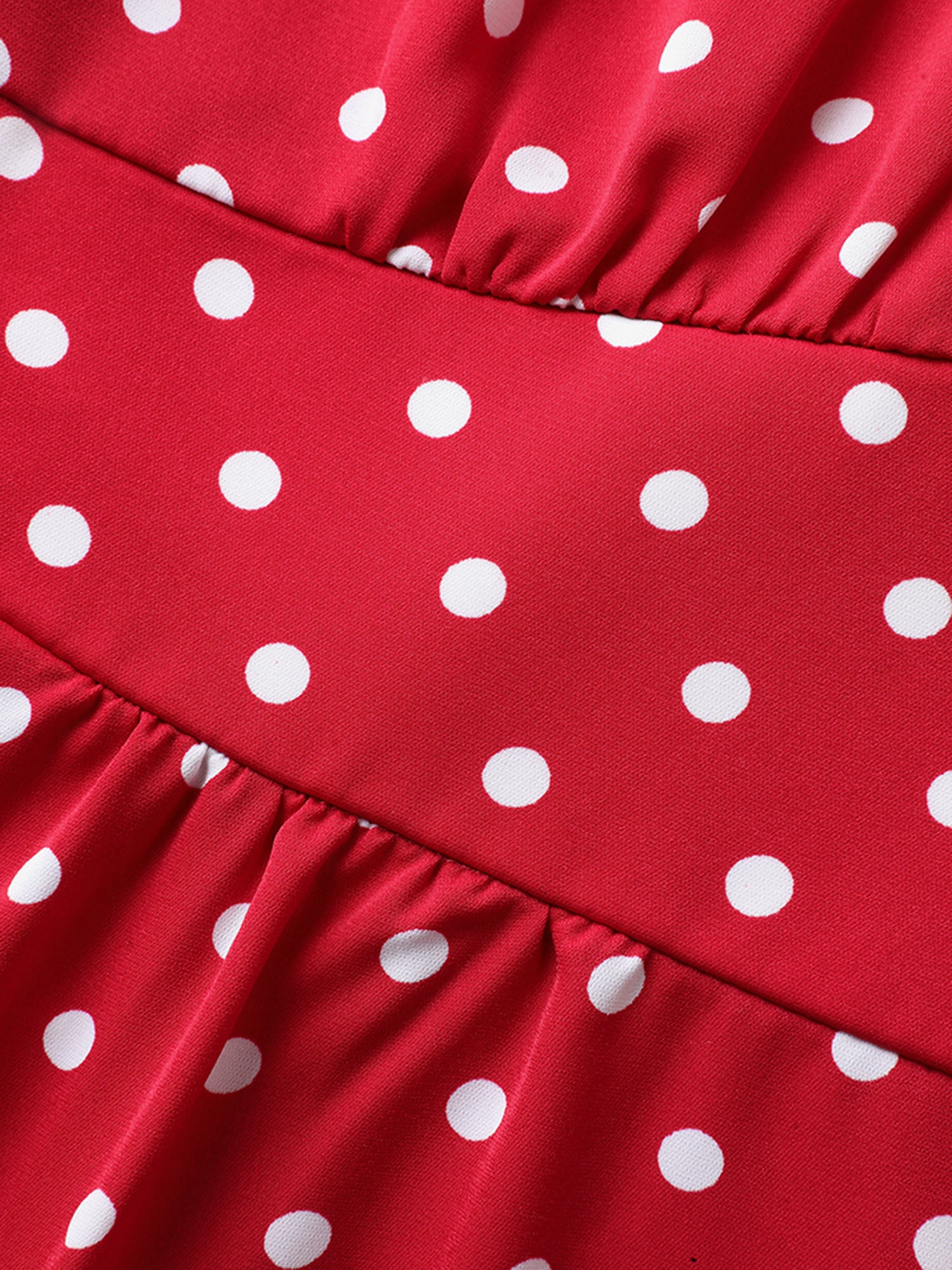 Polka Dots Shirred Waist Blouse - Image 6