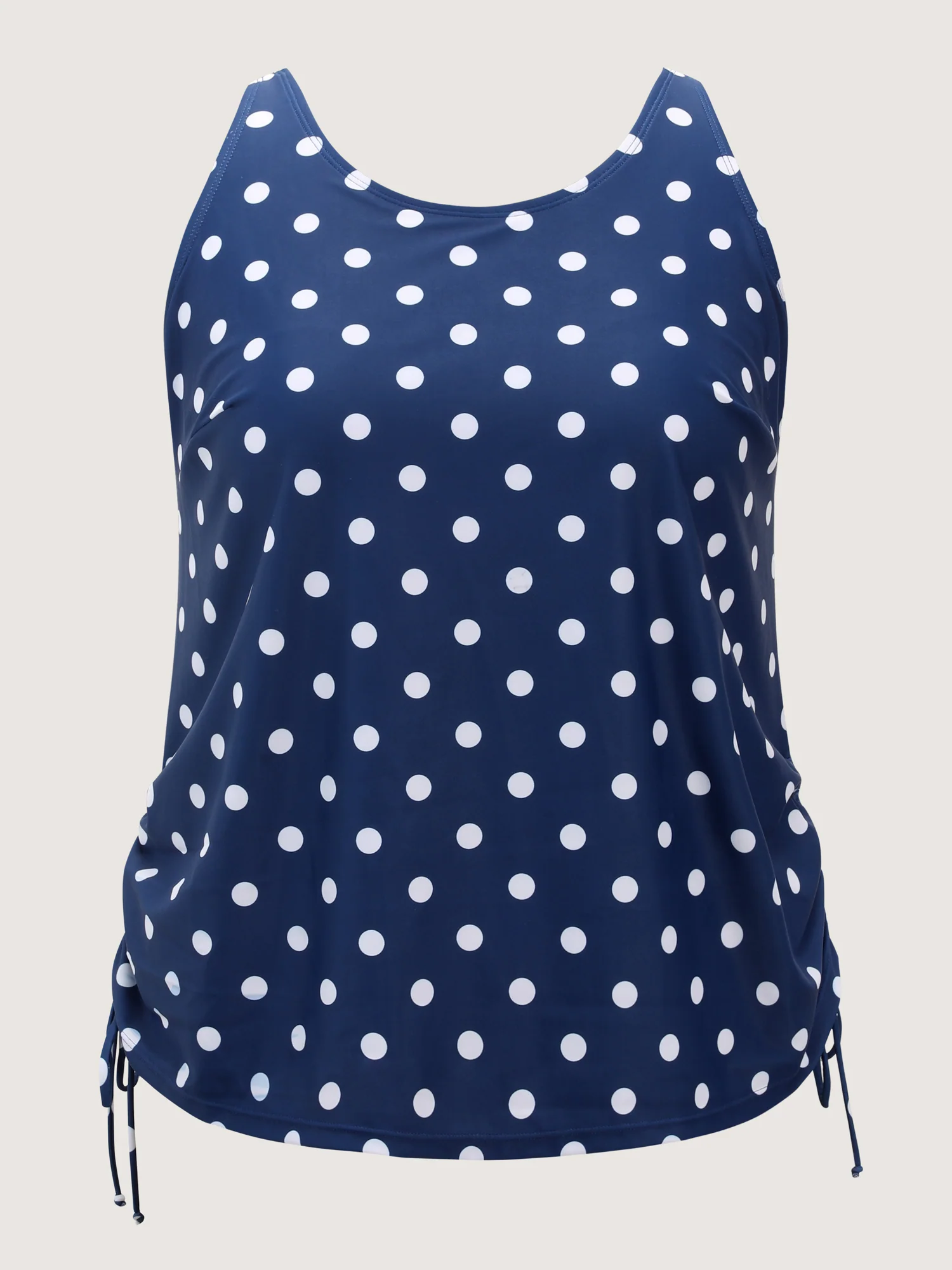 Polka Dots Side Drawstring Swim Top - Image 7