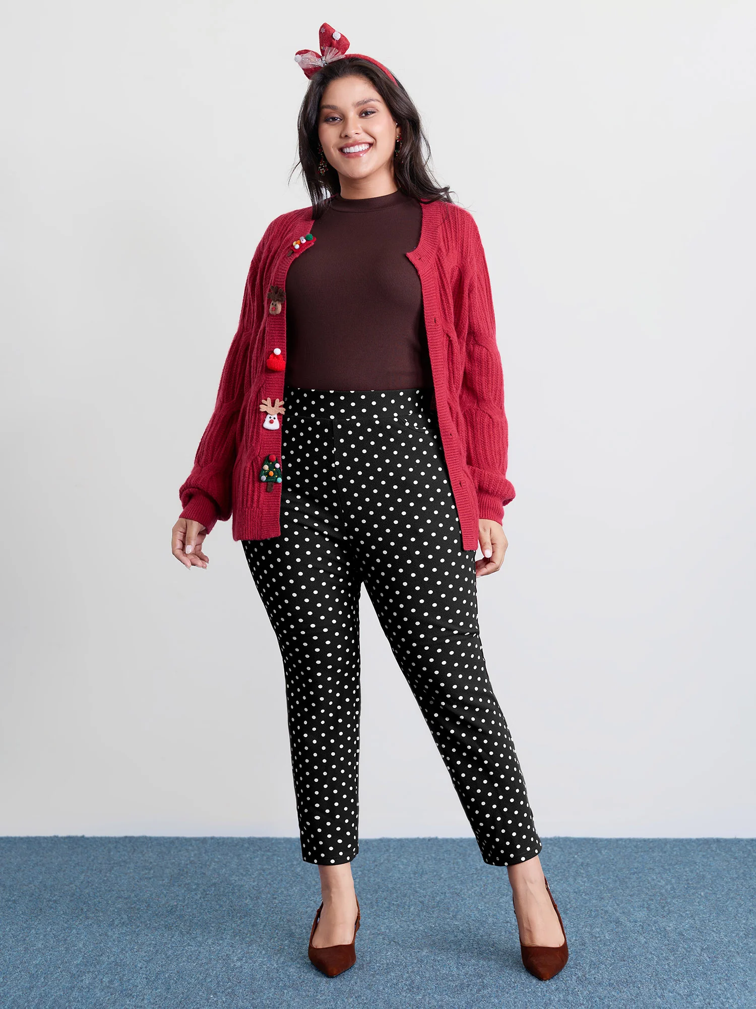 Polka Dots Skinny-Fit Pants - Image 2