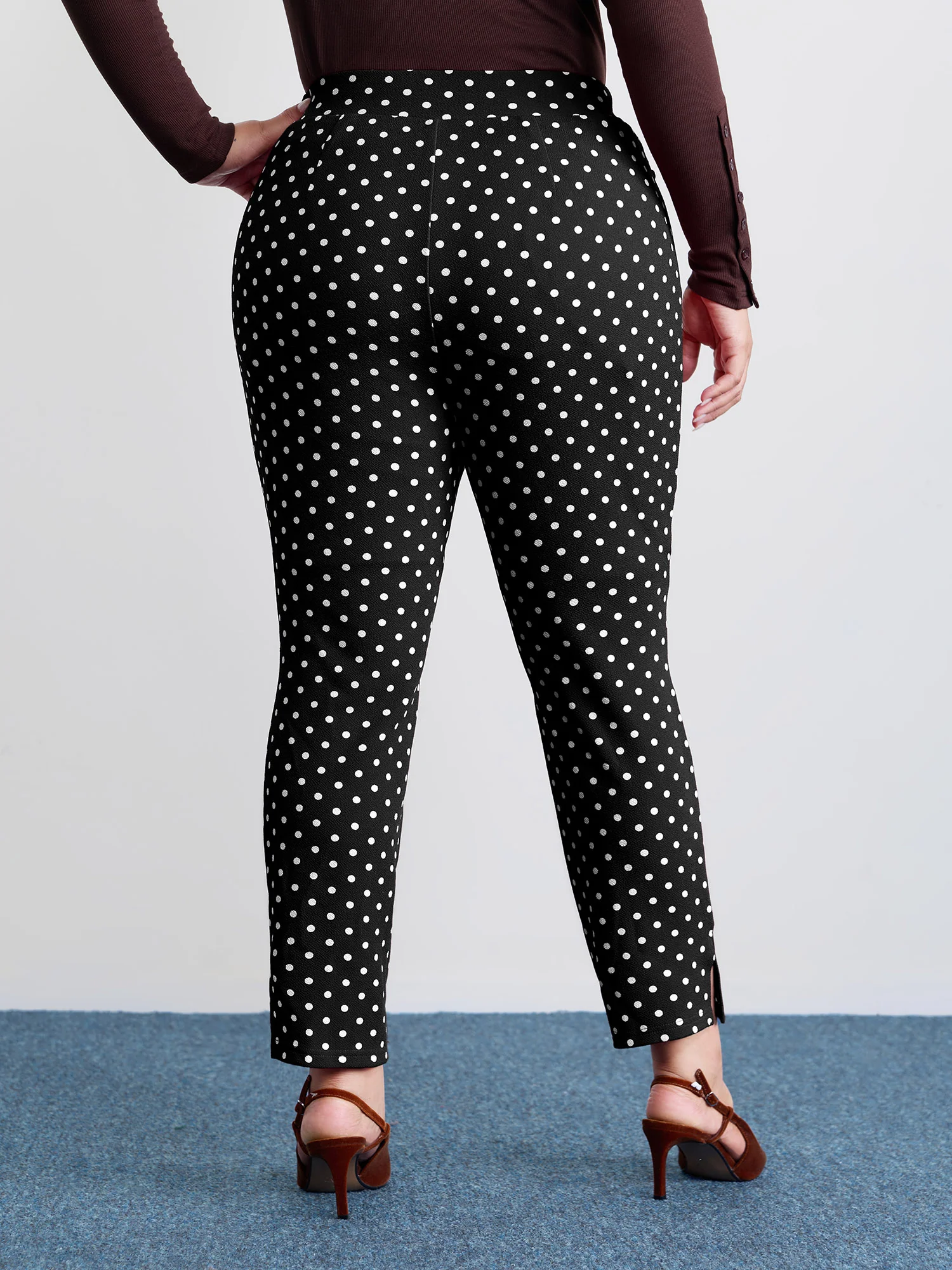 Polka Dots Skinny-Fit Pants - Image 5