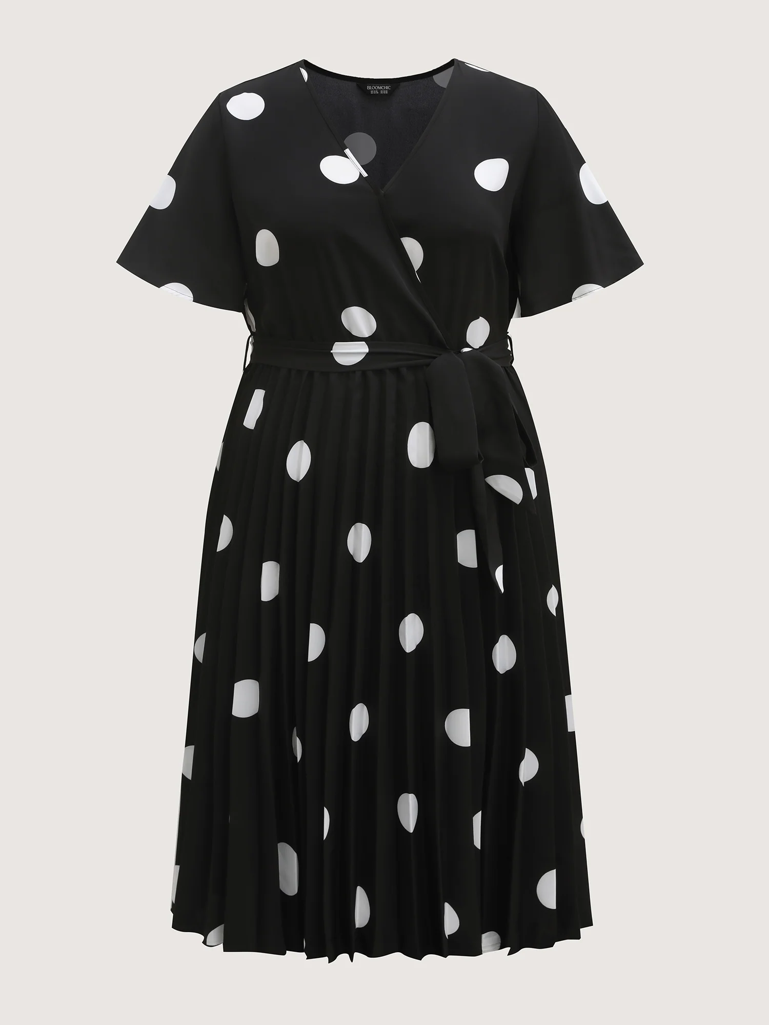 Polka Dots Stretchy Waist Midi Dress - Image 7