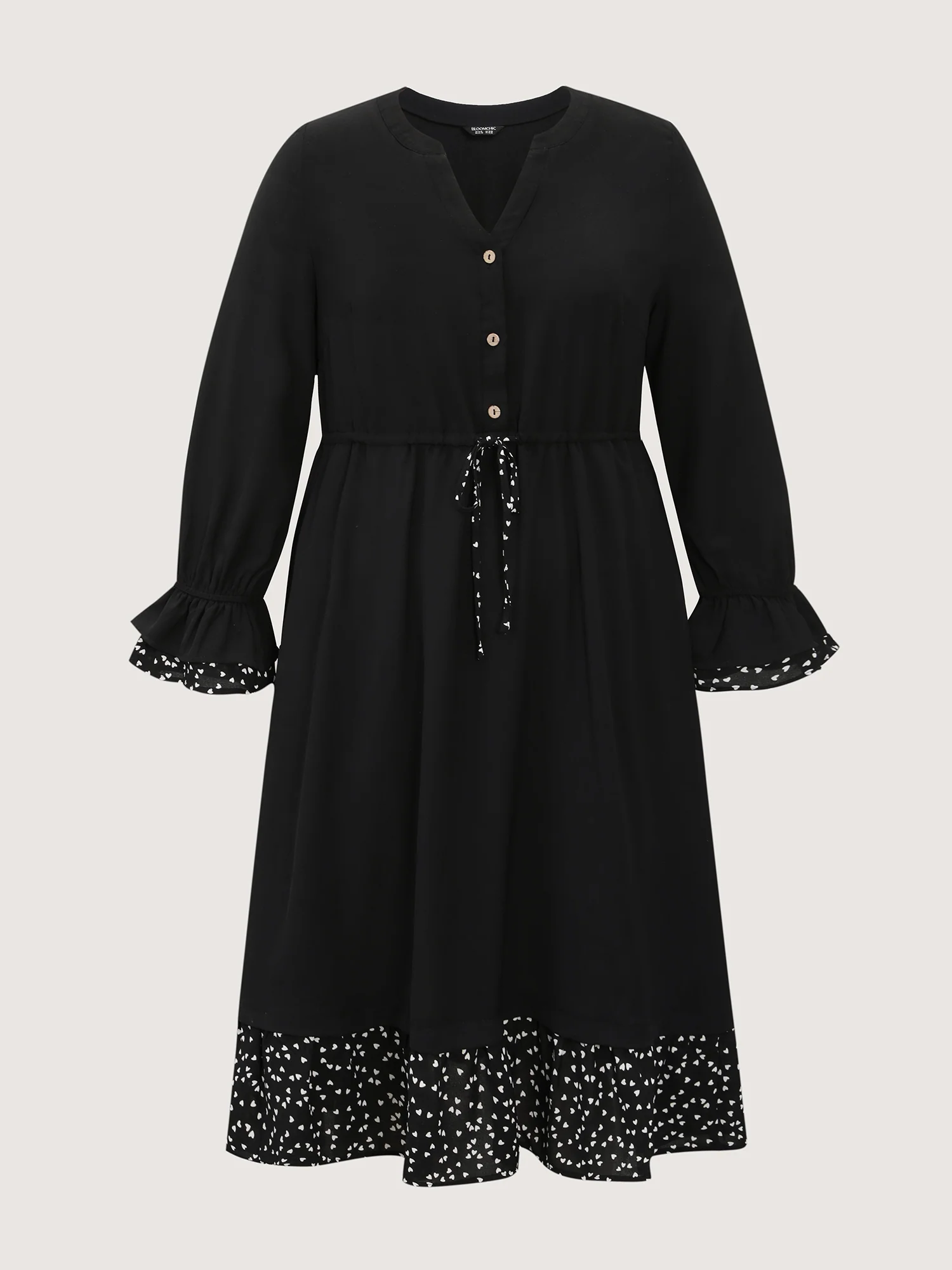 Polka Dots Toothpick Pleats Midi Dress - Image 7