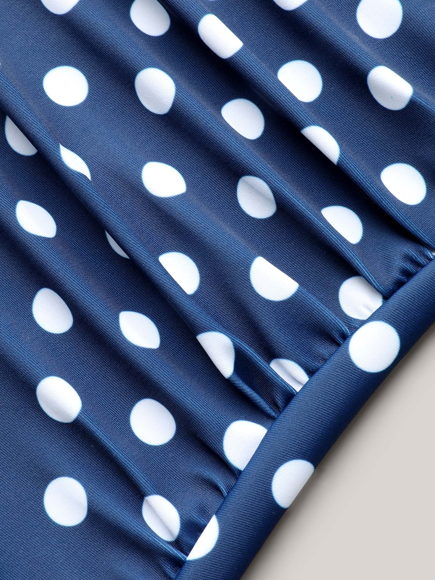 Polka Dots Twist Front Ruched One-Piece Swimsuit - Image 9