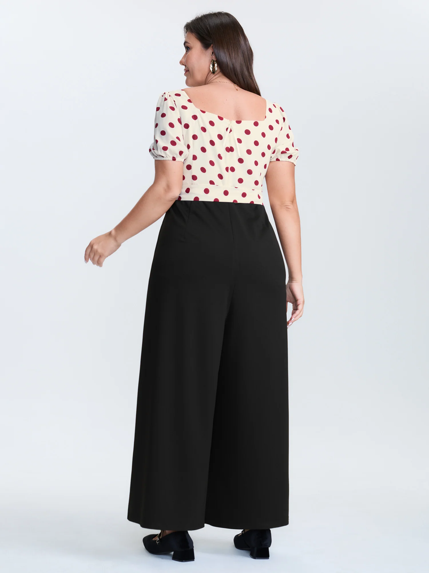 Polka Dots Waist-Tie Jumpsuit - Image 4