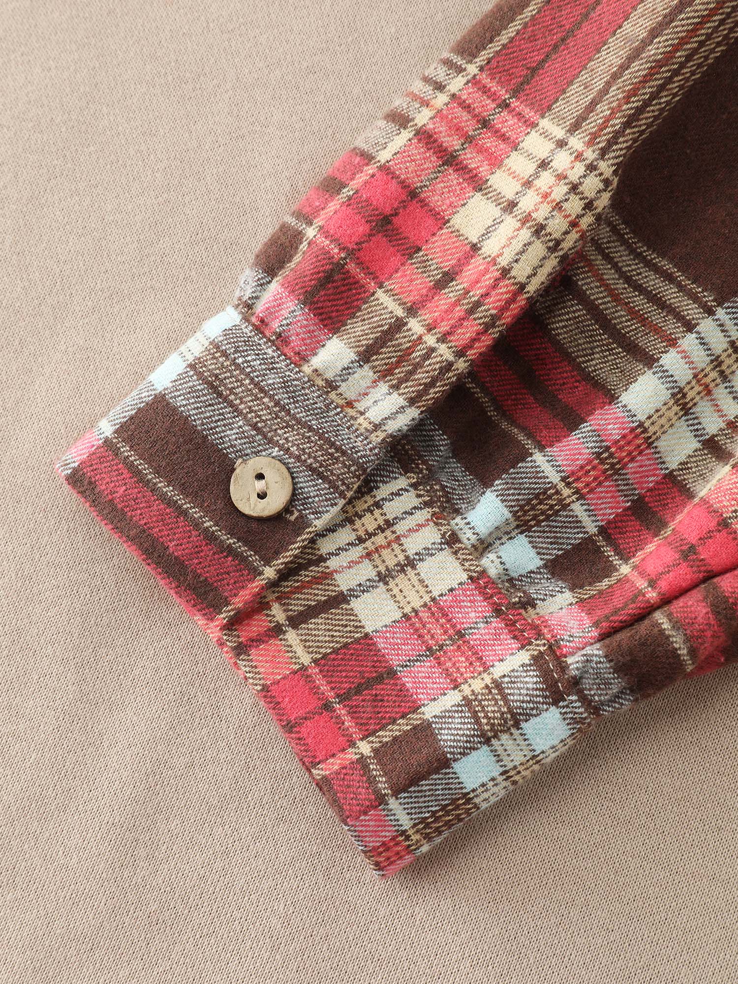 Polo Collar Plaid Contrast Half-Placket Sweatshirt - Image 6