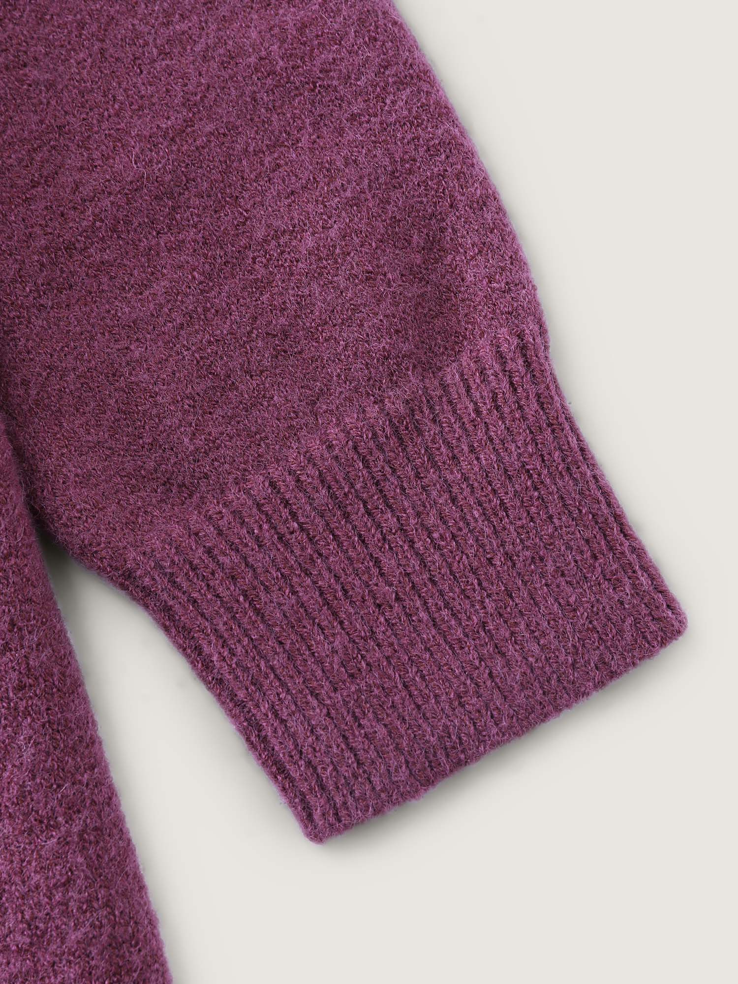 Polo Collar Ribbed Plain Sweater Dress - Image 6