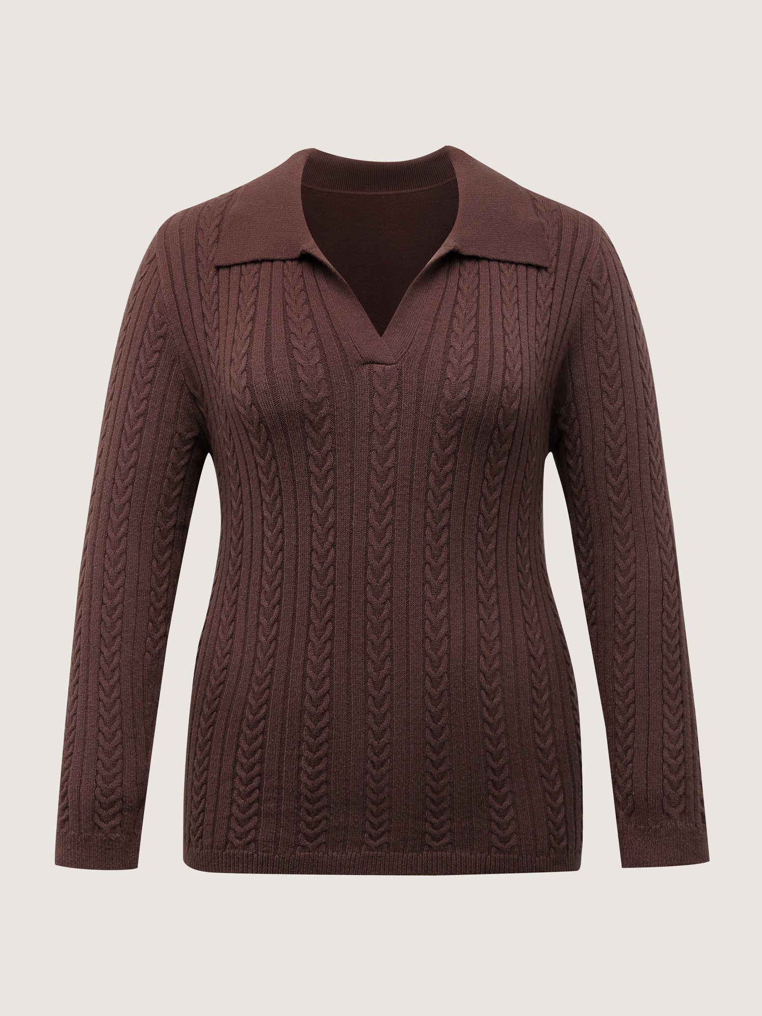 Polo Collar Textured Fitted Pullover - Image 7