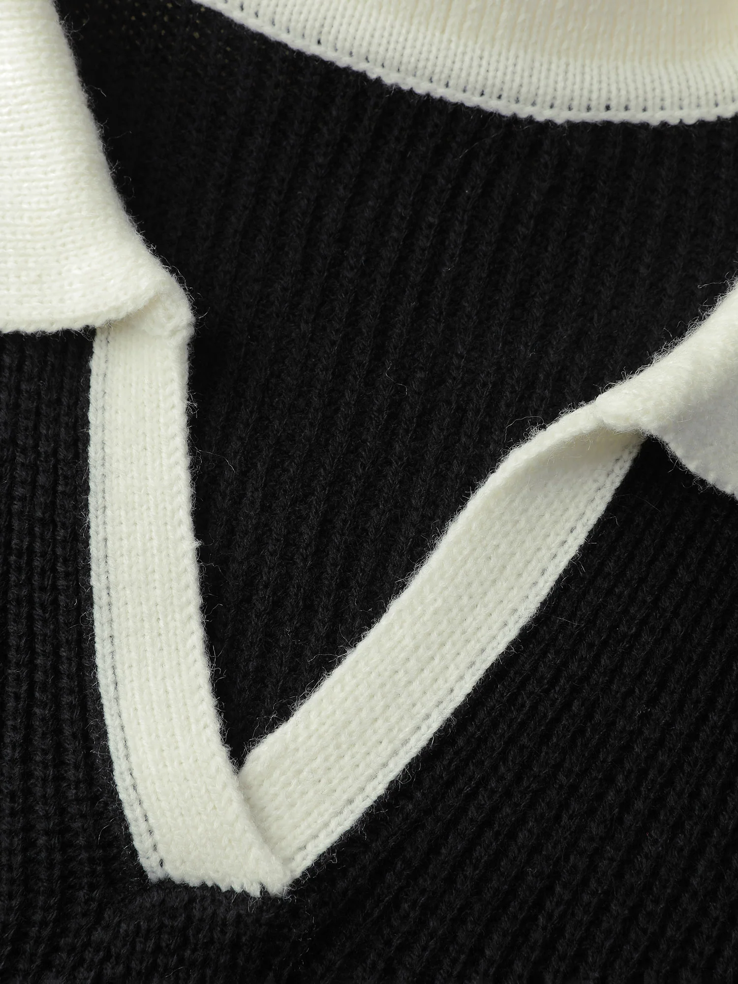Polo Collar Textured Waist Defining Knit Dress - Image 7