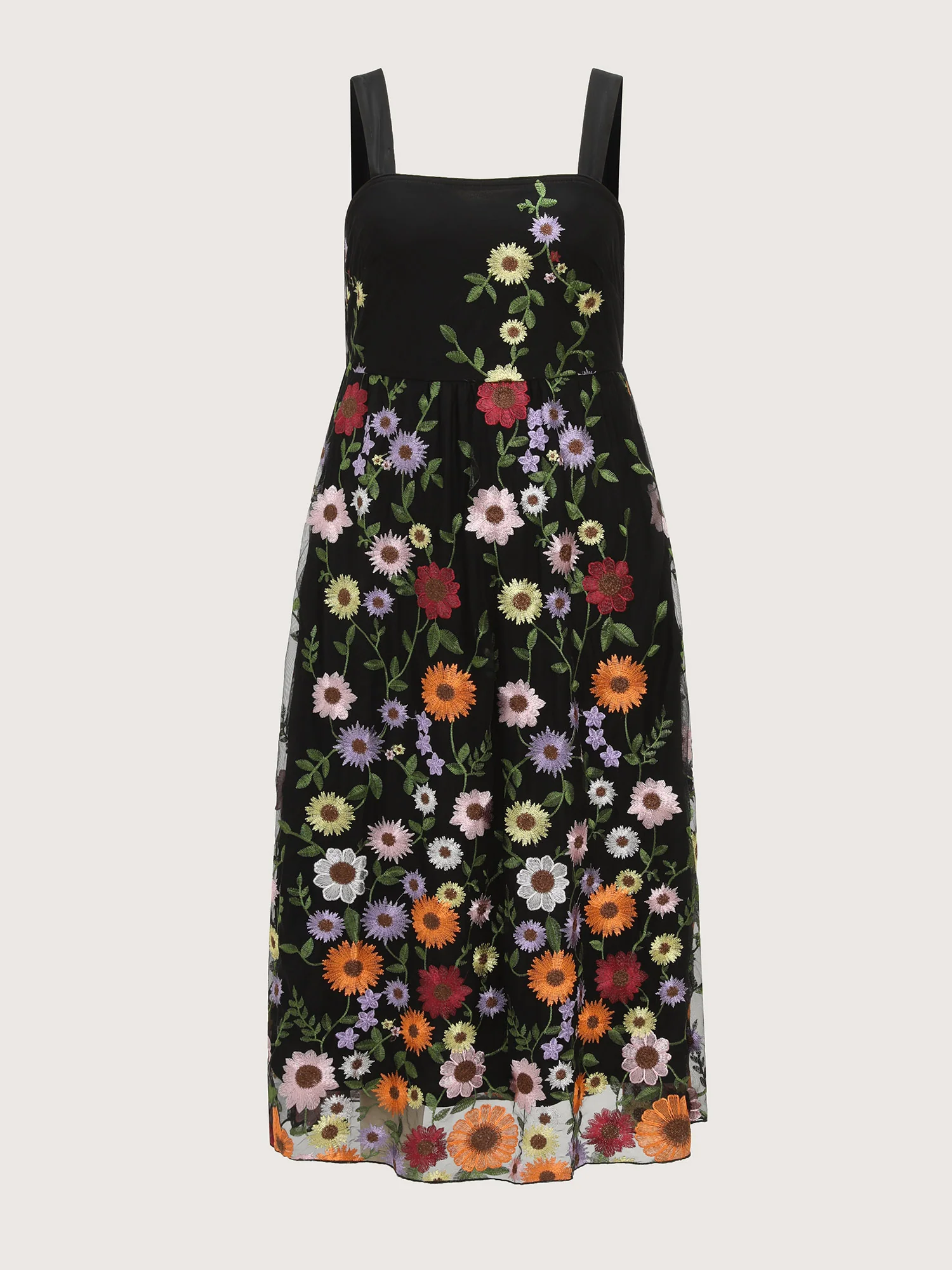Pretty Florals Embroidered Mesh Maxi Dress - Image 9